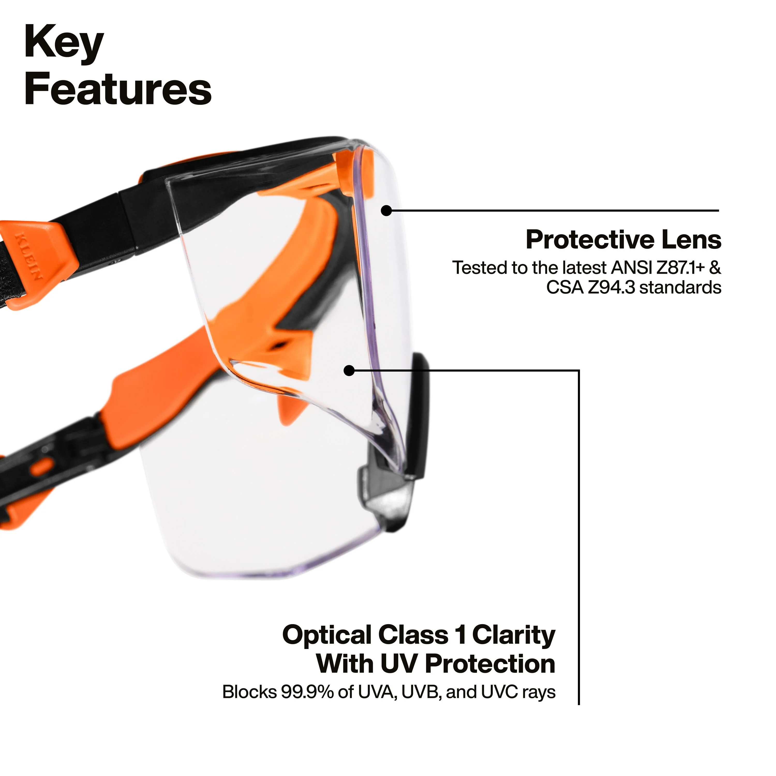 Klein Tools 03006 Over-The-Glasses Safety Glasses, Clear Lens - Image 2