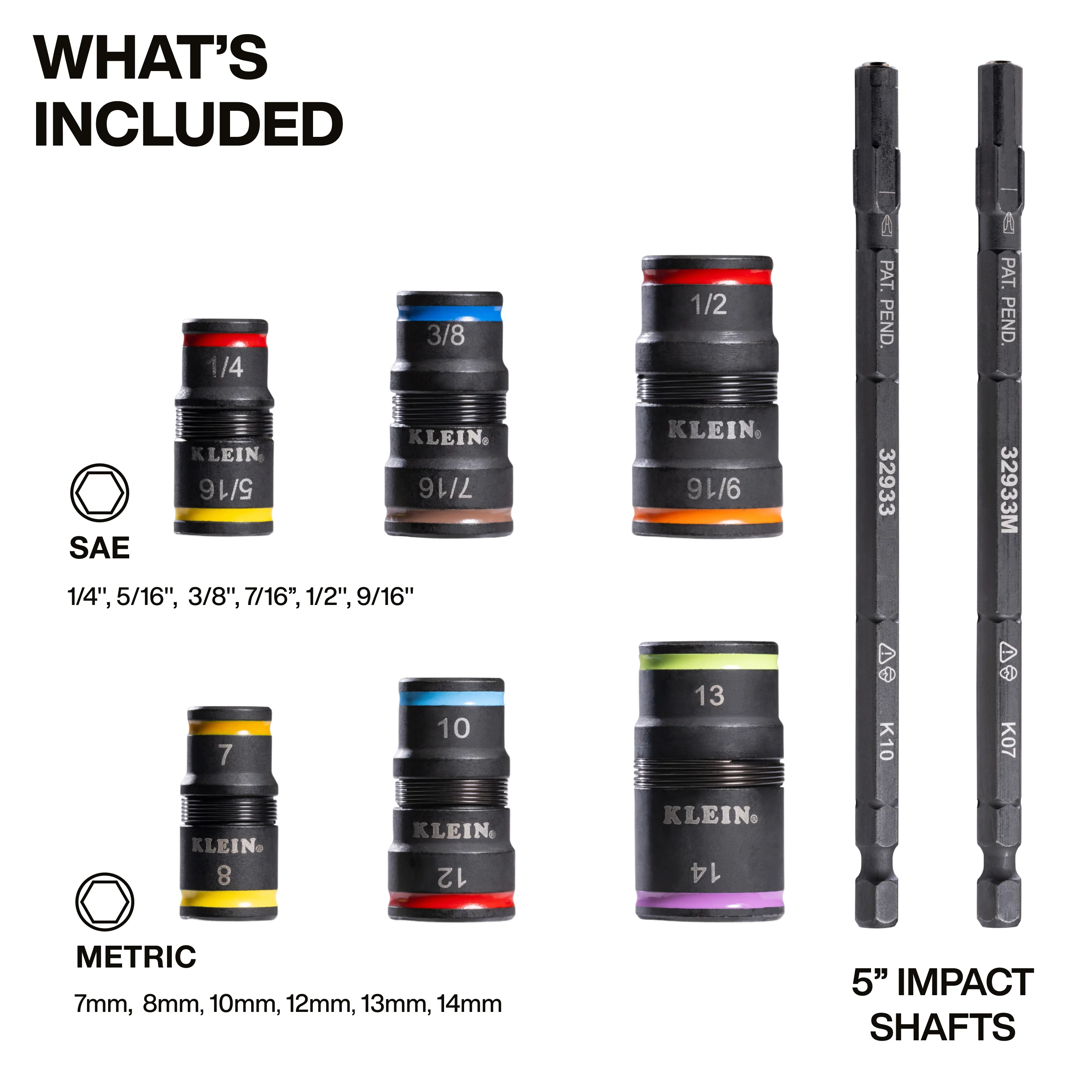Klein Tools 32933KIT Impact-Rated Flip Socket Set, SAE and Metric - Image 2