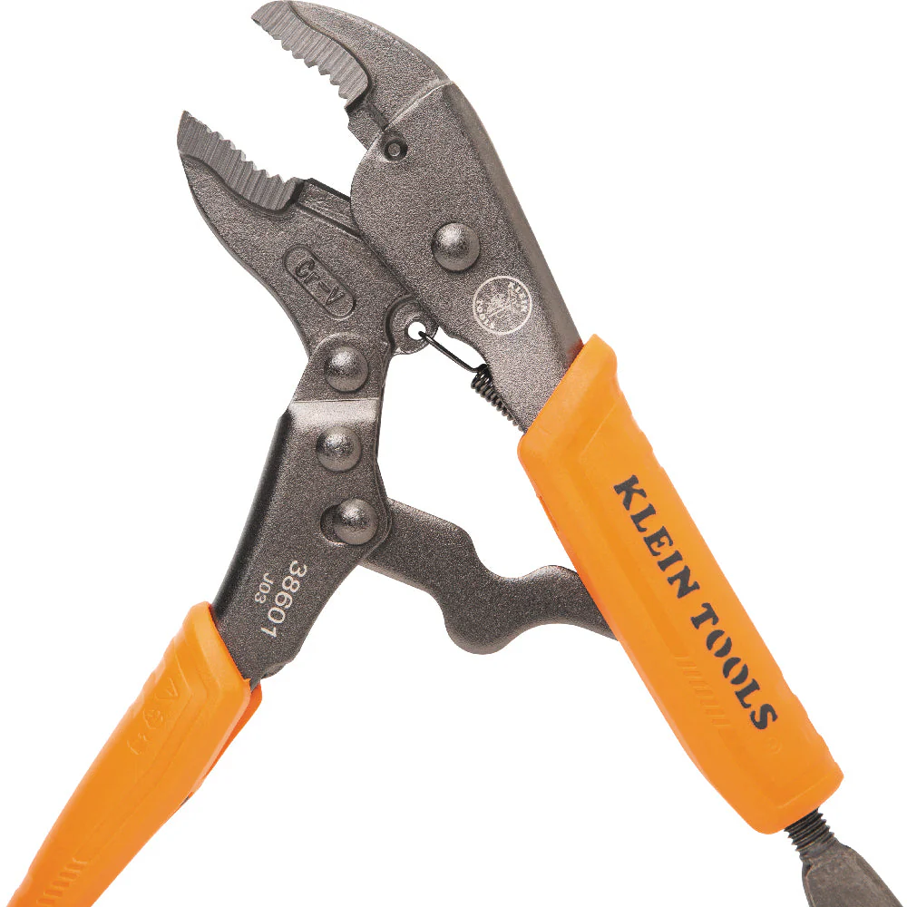 Klein Tools 38665 Locking Pliers, Long Nose 6", Curved Jaw 7" & 10", 3 Pc. - Image 5