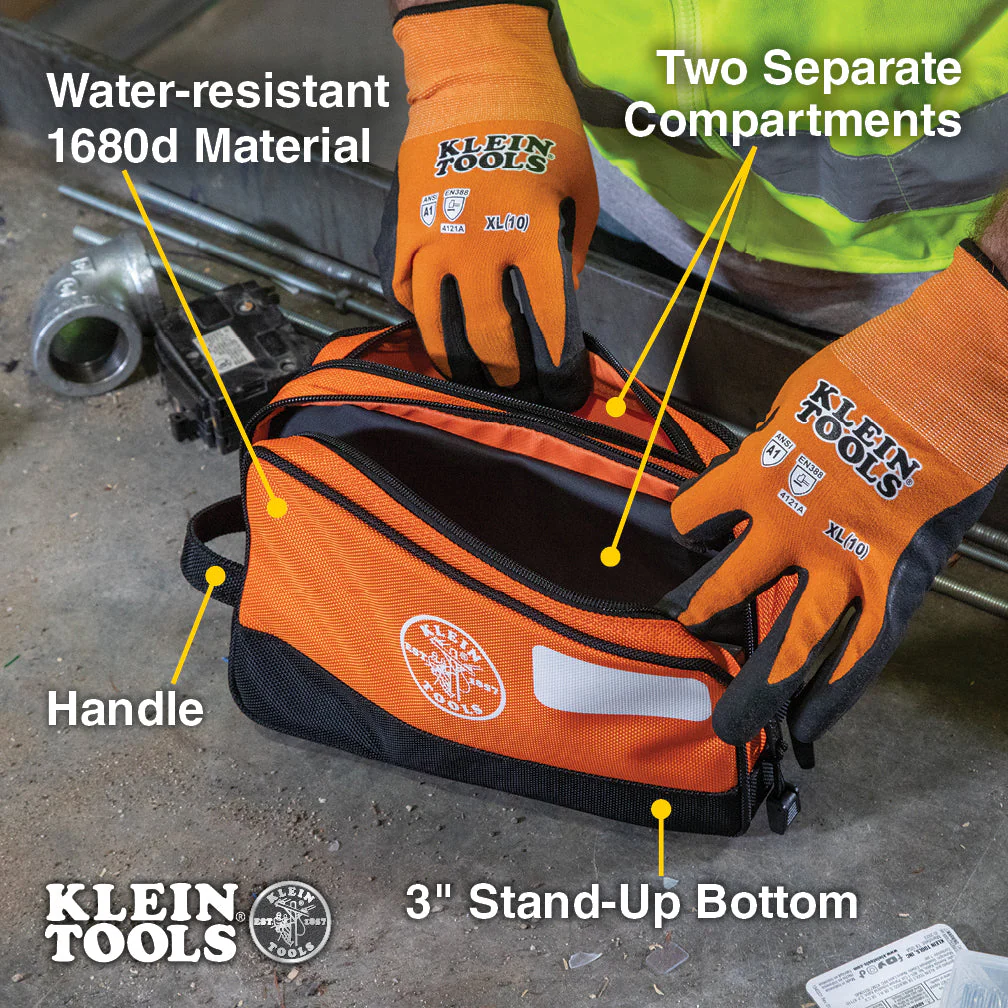Klein Tools 55582 Double Zipper Bag, 10" x 6" - Image 9