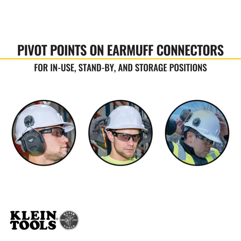 Klein Tools 60532 Hard Hat Earmuffs for Cap Style and Safety Helmets - Image 4
