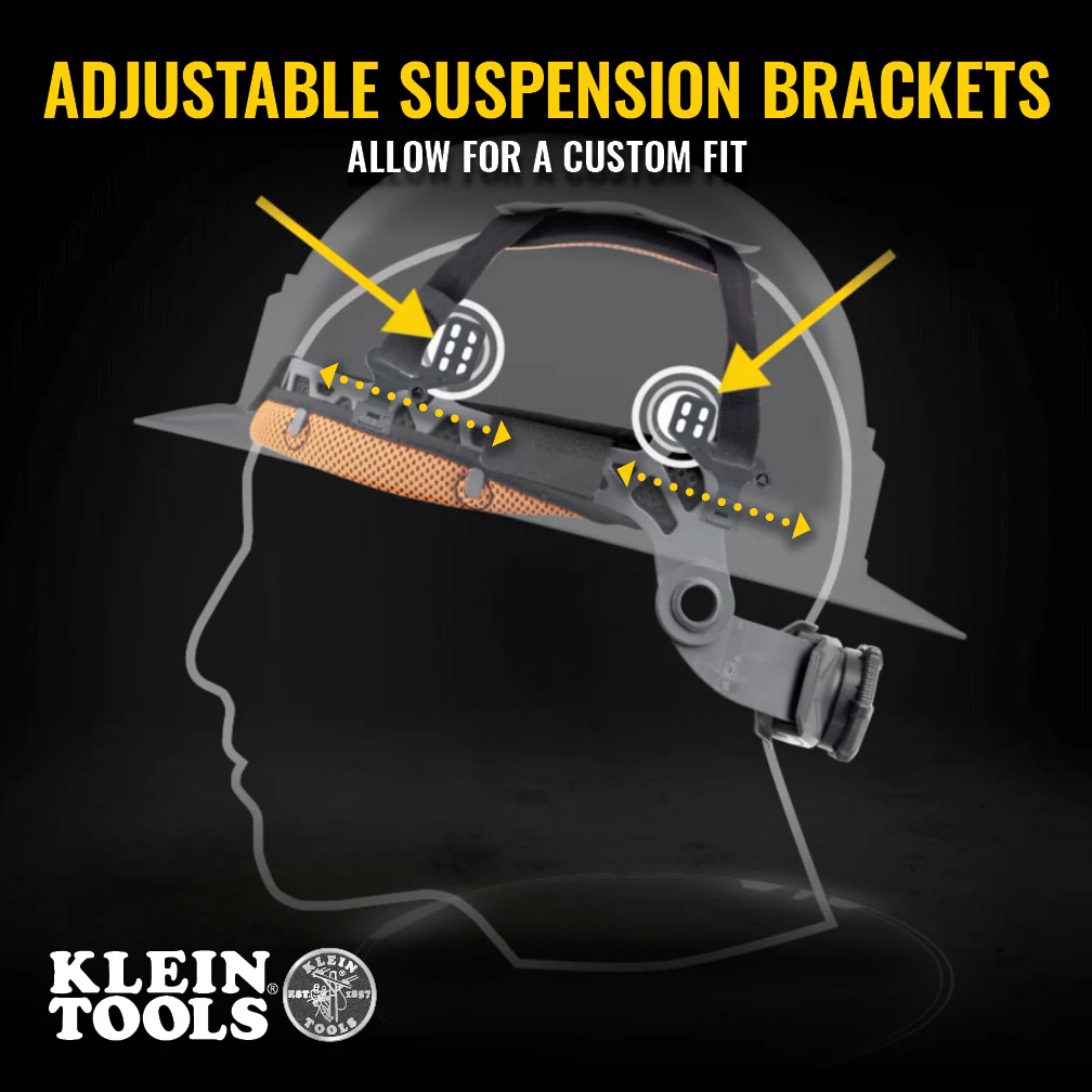 Klein Tools 60864BR Hard Hat, Vented, Full Brim Style, Gray - Image 6