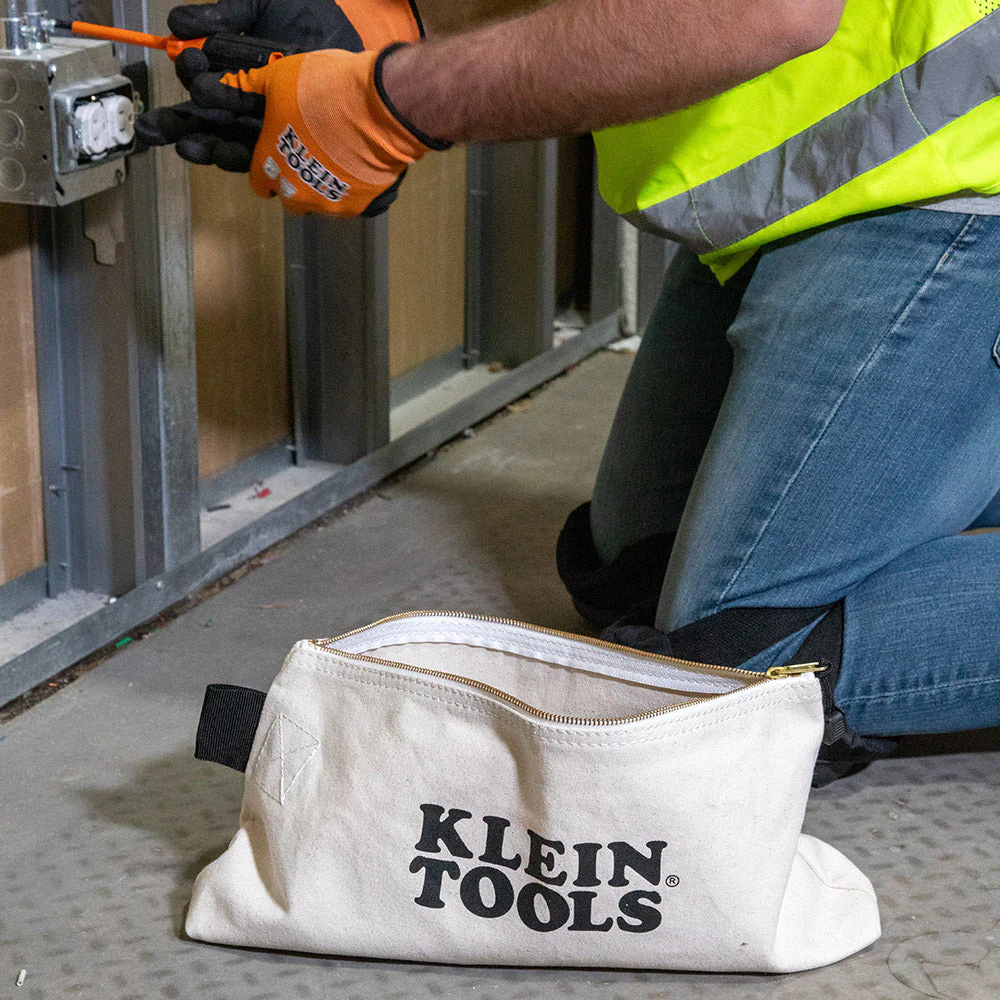 Klein Tools 62042 Zipper Bag, Extra-Long Canvas Tool Pouch, 16-Inch, Natural - Image 11