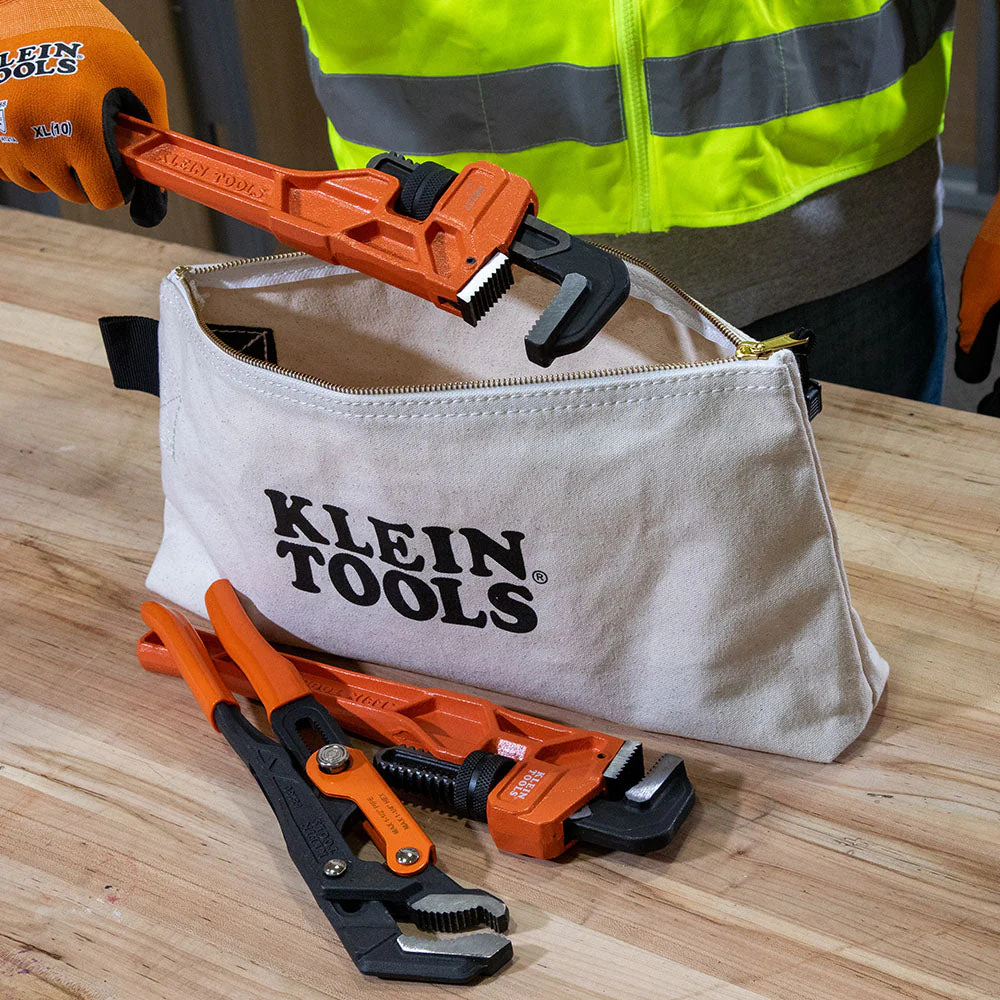 Klein Tools 62042 Zipper Bag, Extra-Long Canvas Tool Pouch, 16-Inch, Natural - Image 12