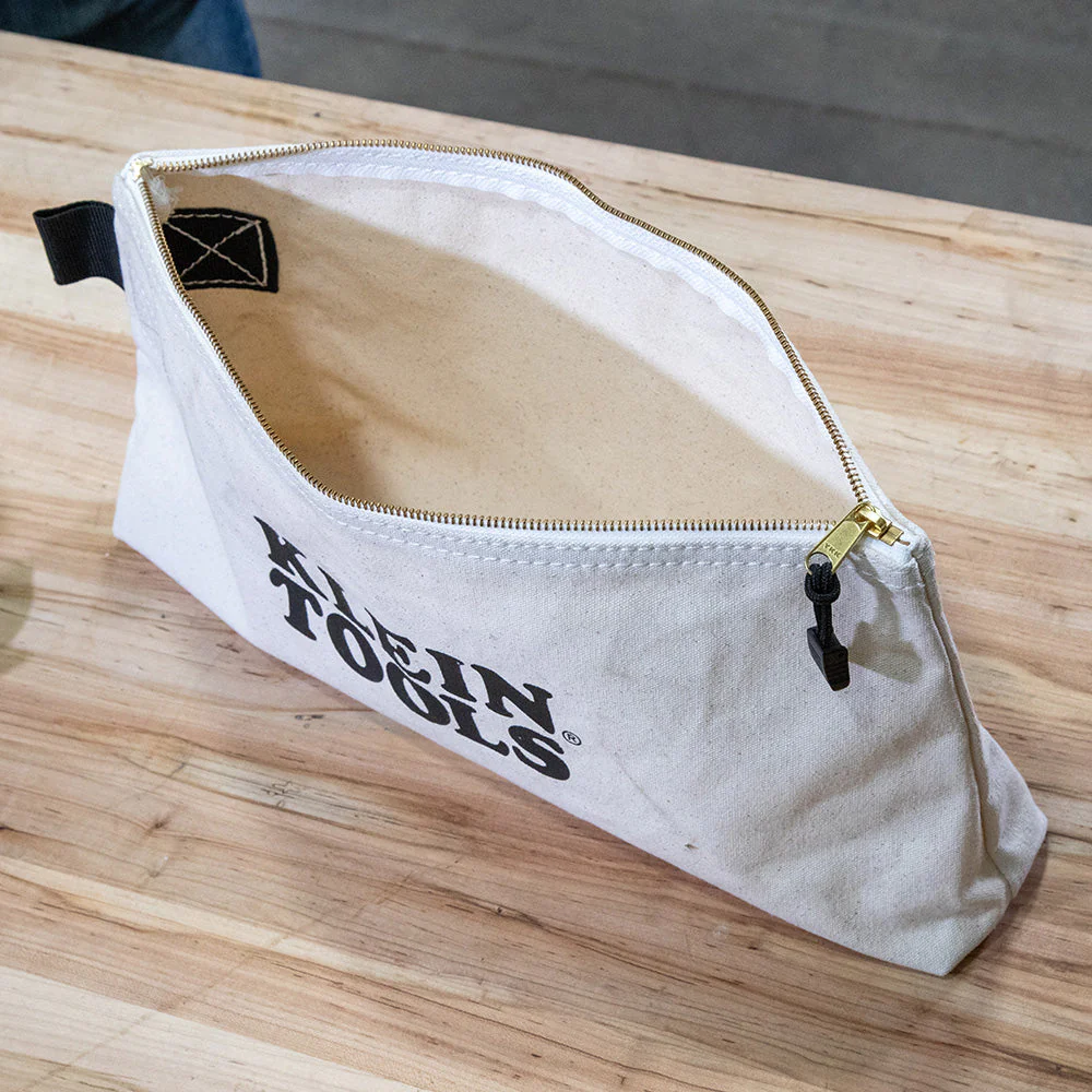 Klein Tools 62042 Zipper Bag, Extra-Long Canvas Tool Pouch, 16-Inch, Natural - Image 13
