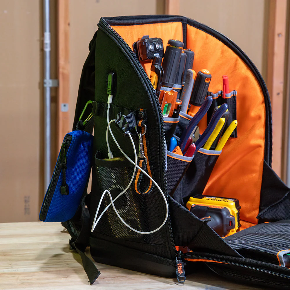 Klein Tools 62482 Tradesman Pro Tool Station Tool Bag Backpack, 27 Pockets - Image 6