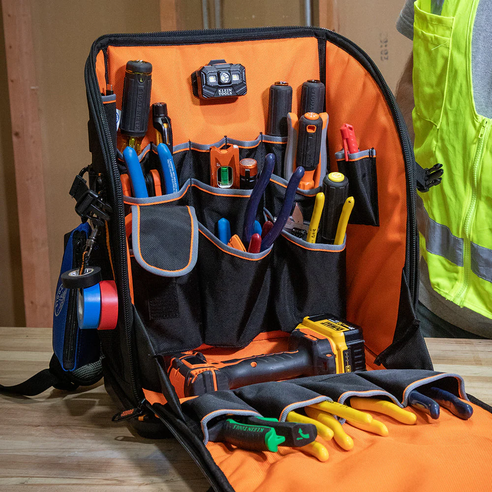 Klein Tools 62482 Tradesman Pro Tool Station Tool Bag Backpack, 27 Pockets - Image 8