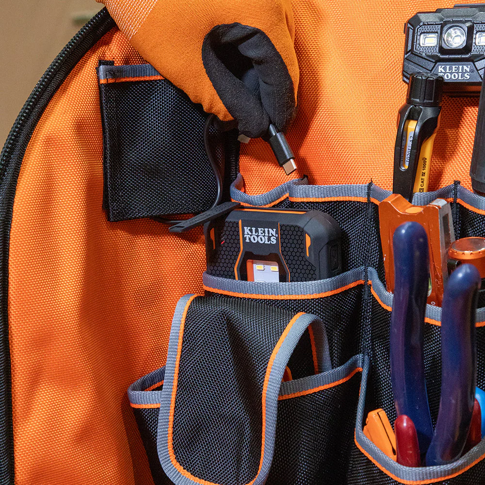 Klein Tools 62482 Tradesman Pro Tool Station Tool Bag Backpack, 27 Pockets - Image 9
