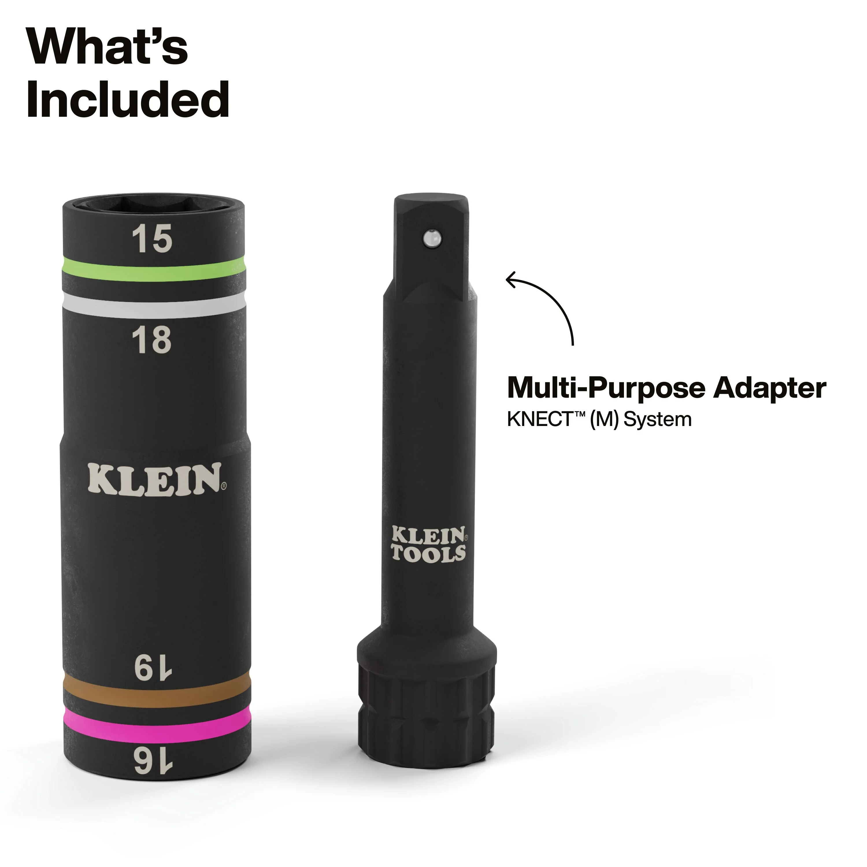 Klein Tools 6513MQS KNECT Quad-4 Heavy-Duty Impact Flip Socket, Metric, 2-Piece - Image 2