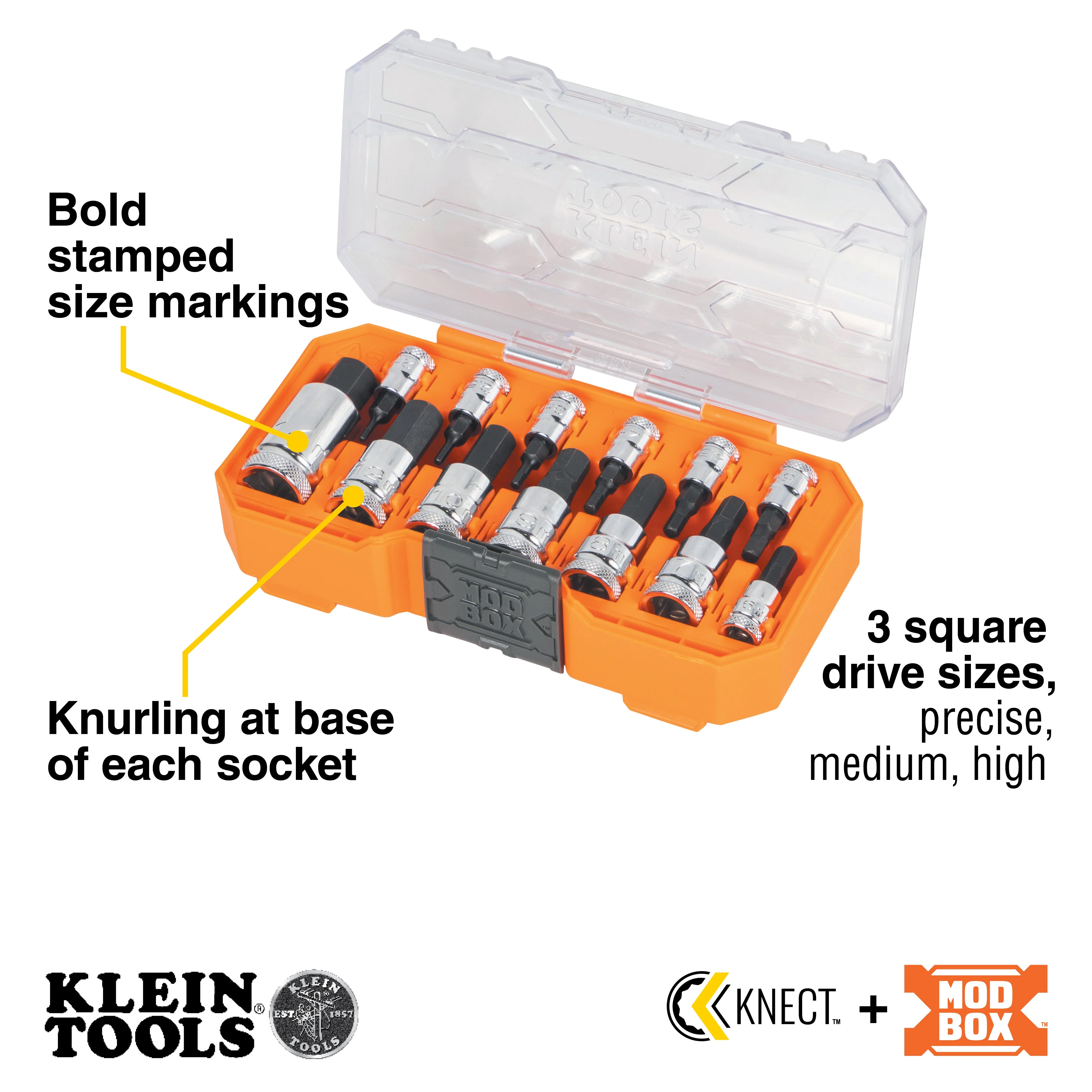 Klein Tools 65213HEXM Knurled Hex Bit Socket Set, Metric, 13 Pc. - Image 2