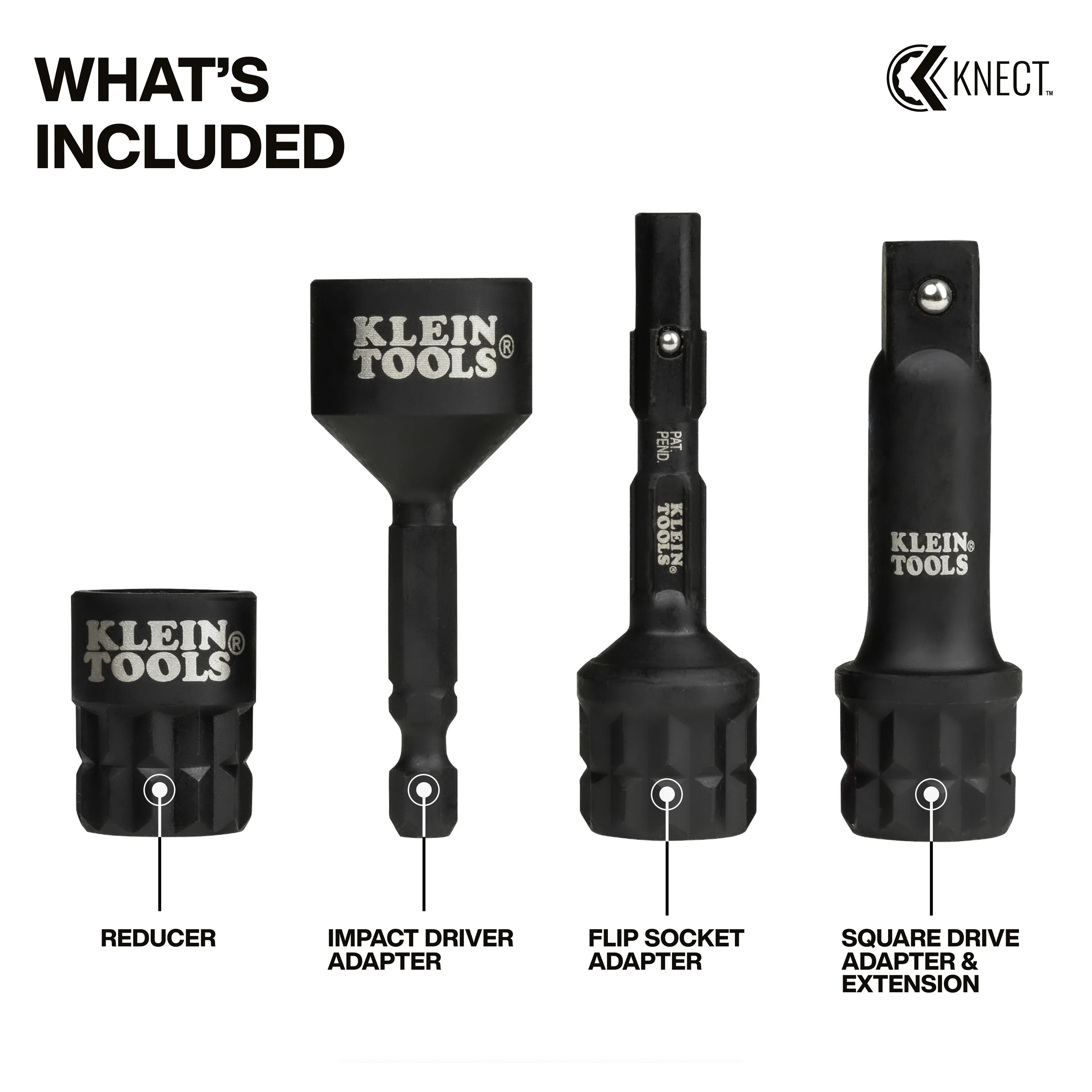 Klein Tools 65KADPM KNECT (M) Impact Socket Adapter Set - Image 2
