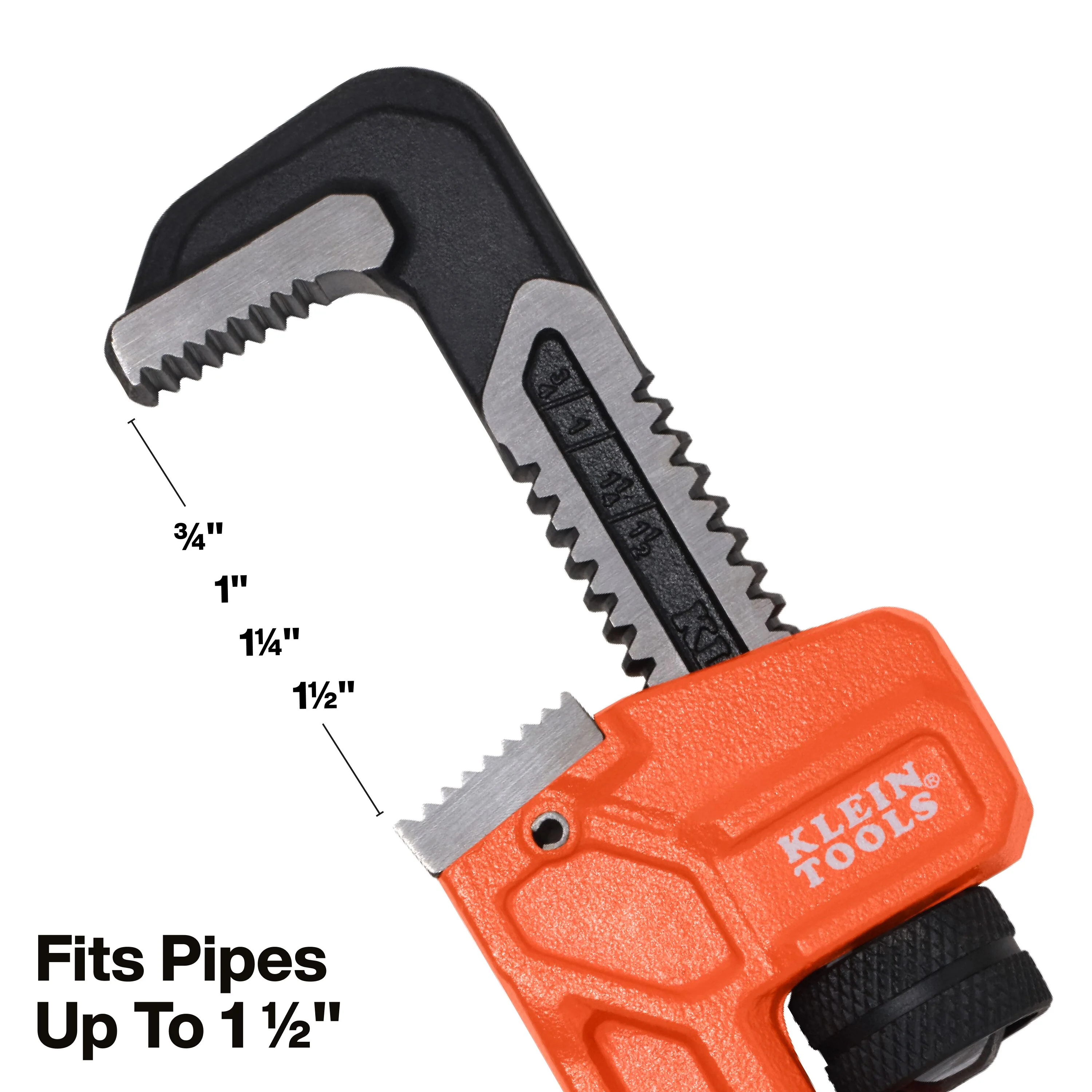 Klein Tools 68210 Adjustable Cast Iron Pipe Wrench, 10-Inch - Image 2