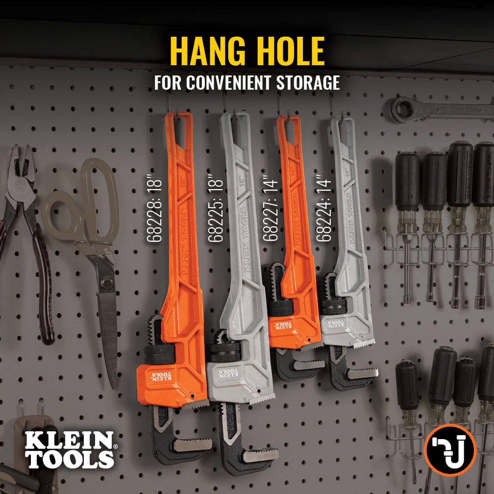 Klein Tools 68224 Adjustable Cast Aluminum Pipe Wrench, 14" - Image 7