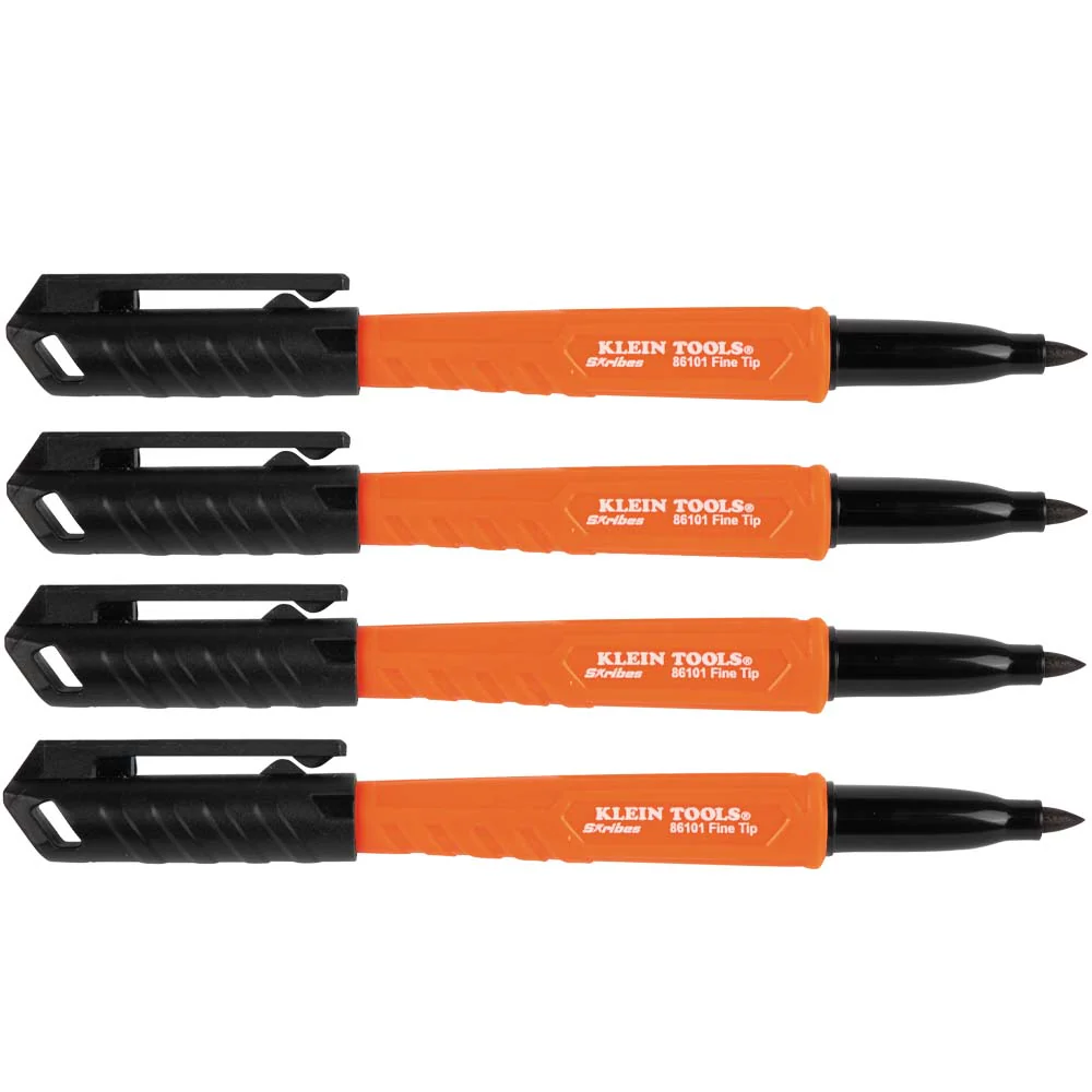 Klein Tools 861014 Skribes Fine Tip Permanent Markers, Black, 4-Pack - Image 3