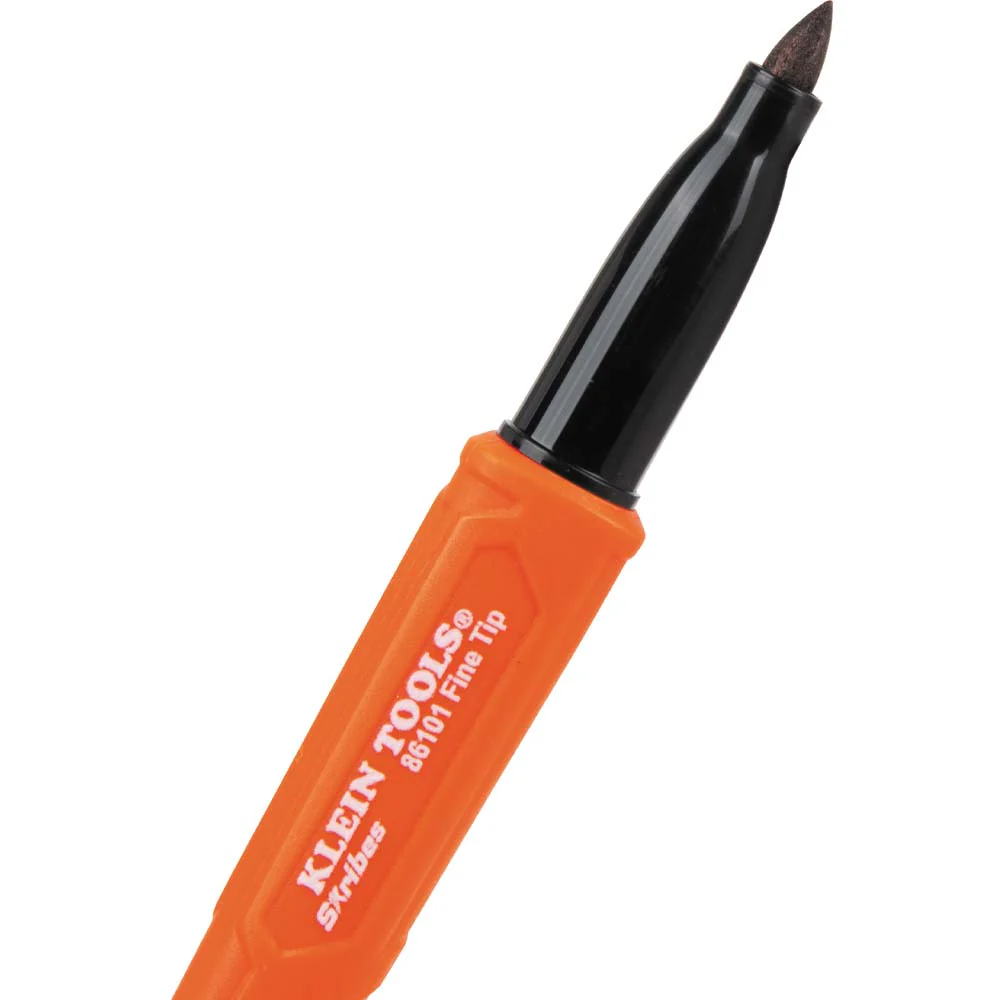 Klein Tools 861014 Skribes Fine Tip Permanent Markers, Black, 4-Pack - Image 4