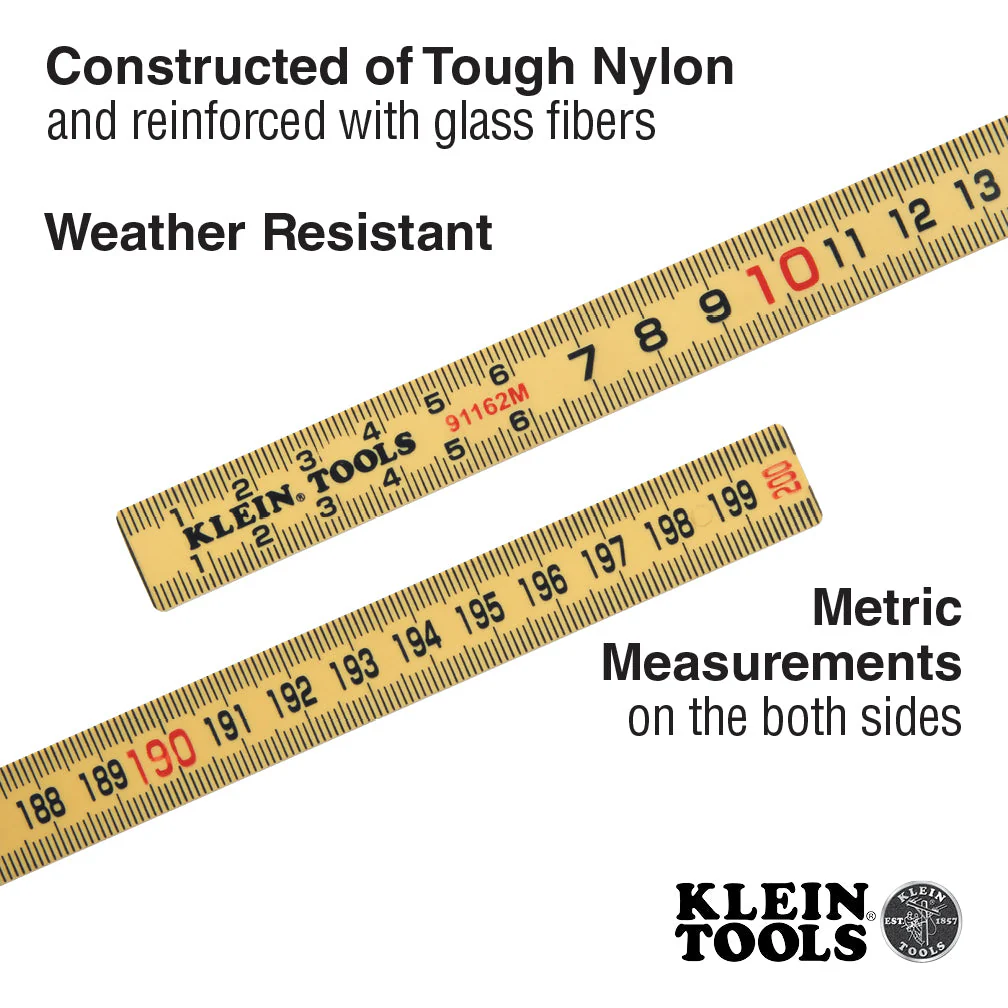 Klein Tools 91162M Fiberglass Folding Ruler, Outside Reading, Metric - Image 4