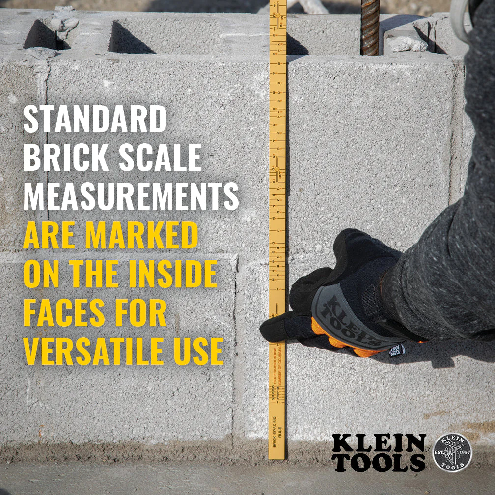 Klein Tools 91163B Fiberglass Folding Rule, Outside Reading, Brick Scale - Image 5
