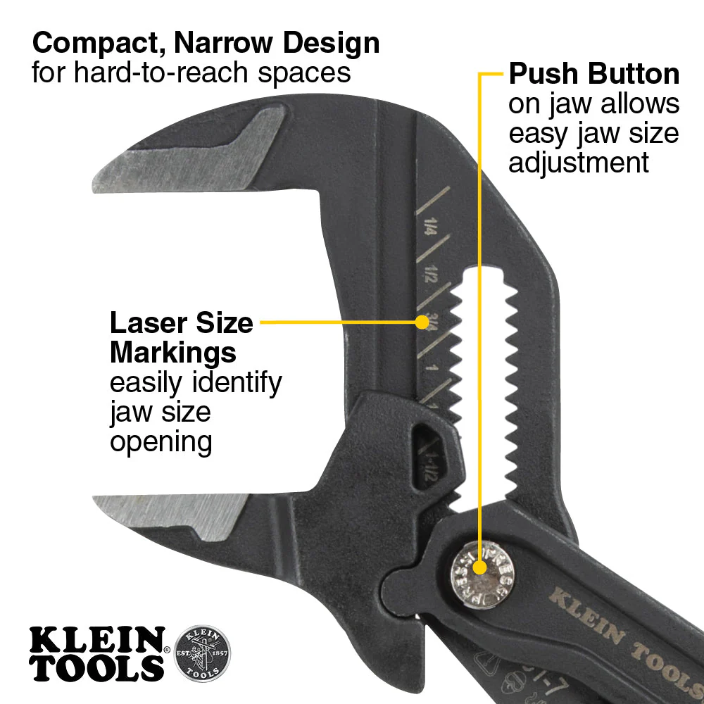 Klein Tools D53102KIT Compact Plier Wrench Set, 2 Pc. - Image 5