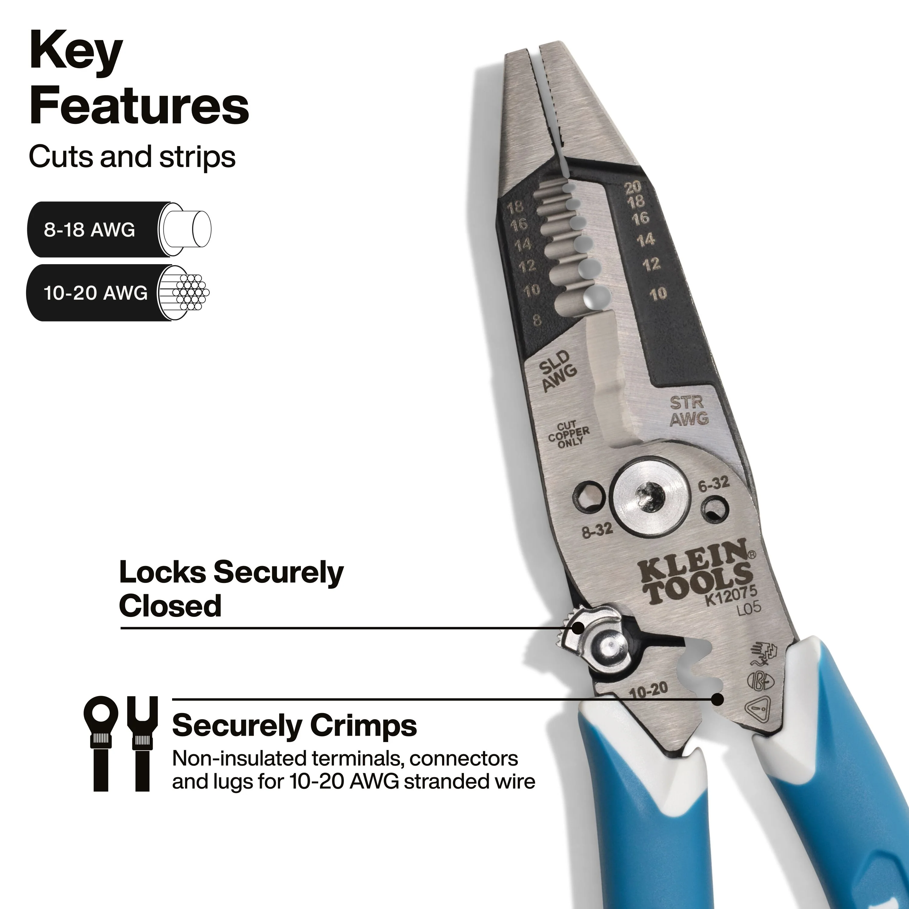 Klein Tools K12075 Slim-Forged Wire Stripper / Cutter - Image 2