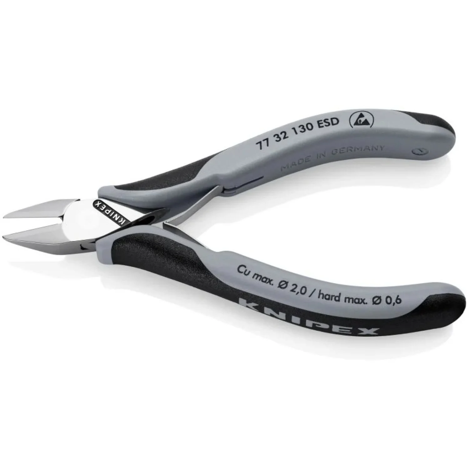 Knipex 77 32 130 ESD 5 1/4" Electronics Diagonal Cutters, ESD Handles - Image 2