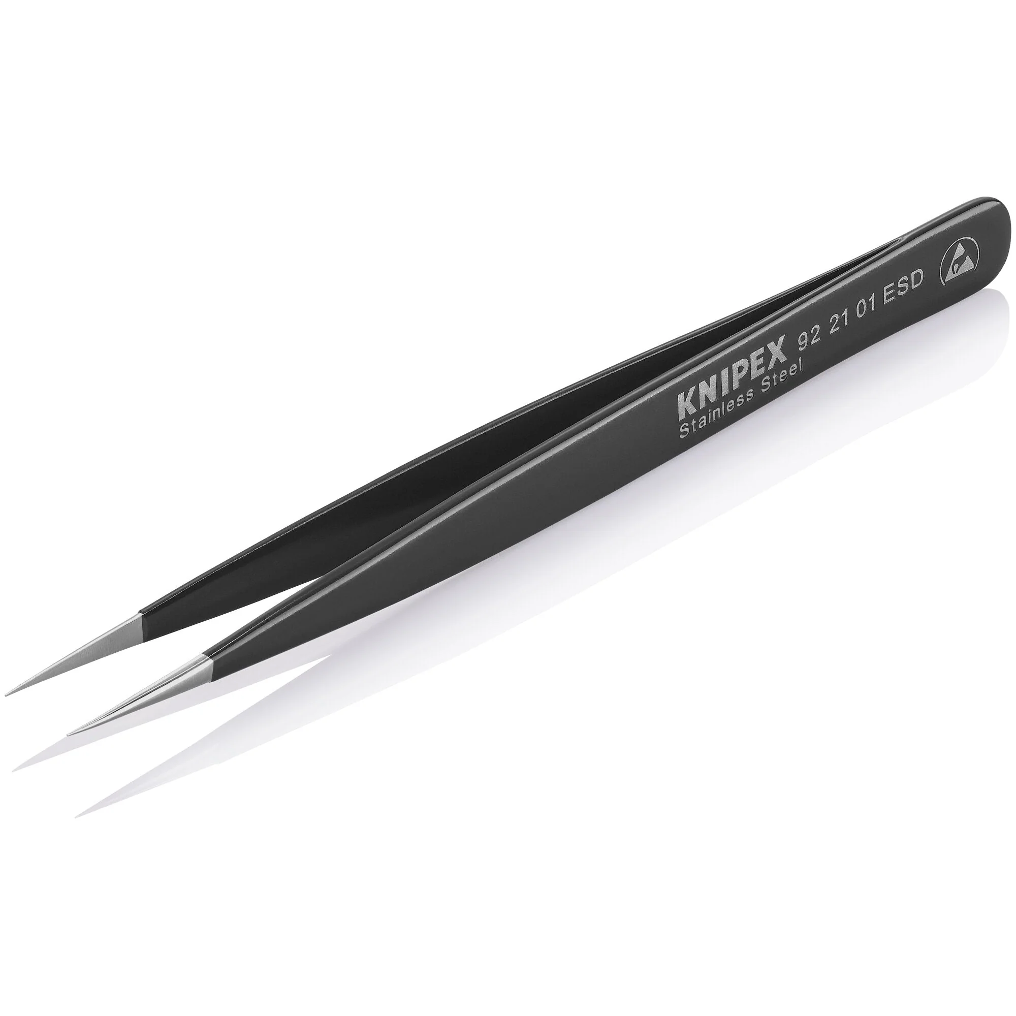 Knipex 92 21 01 ESD 5" Stainless Steel Gripping Tweezers-Needle-Point Tips-ESD - Image 4