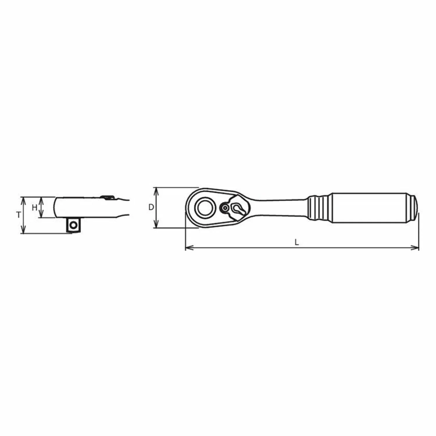Ko-ken 2725ZB-3/8  1/4" Body 3/8" Sq. Dr. Ratchet 72 teeth Length 114mm - Image 2