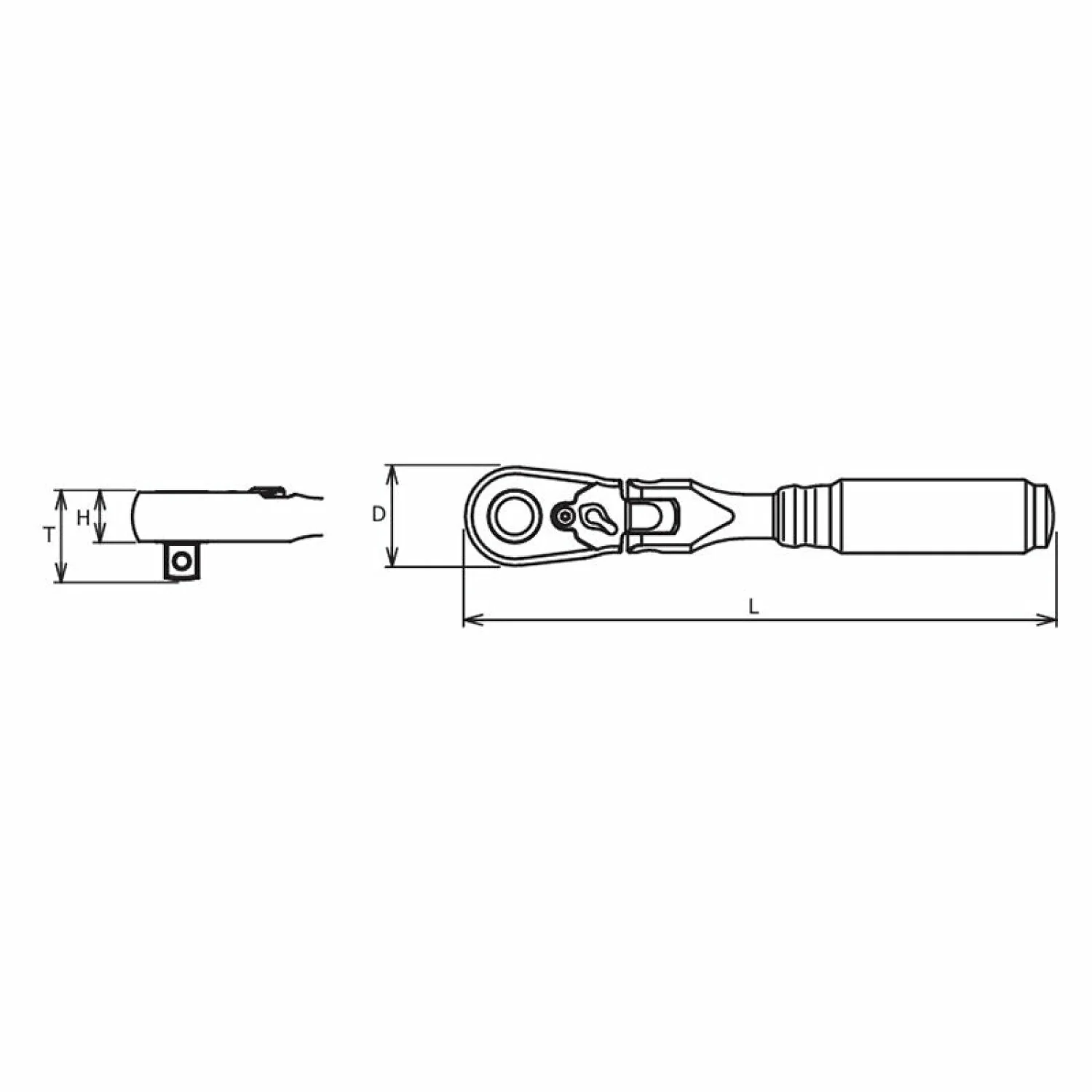 Ko-ken 2726ZB-3/8 1/4" Body 3/8" Sq. Dr. Ratchet Handle 72 teeth Flexible Head Length 114mm - Image 2