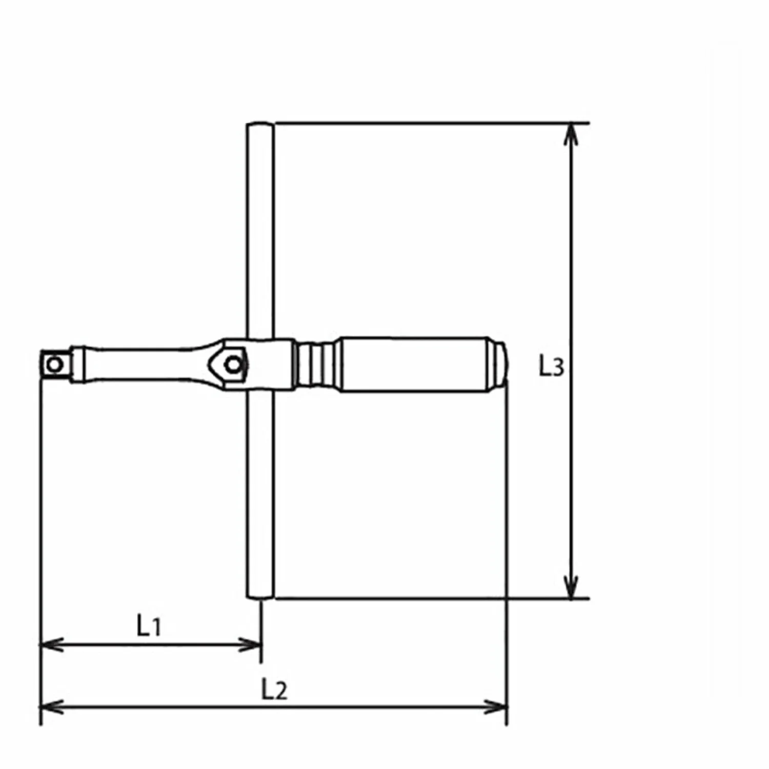 Ko-ken 4711XZ T Handle 1/2 Square Length 264 x 350mm Sliding Bar Free Turn Grip - Image 2