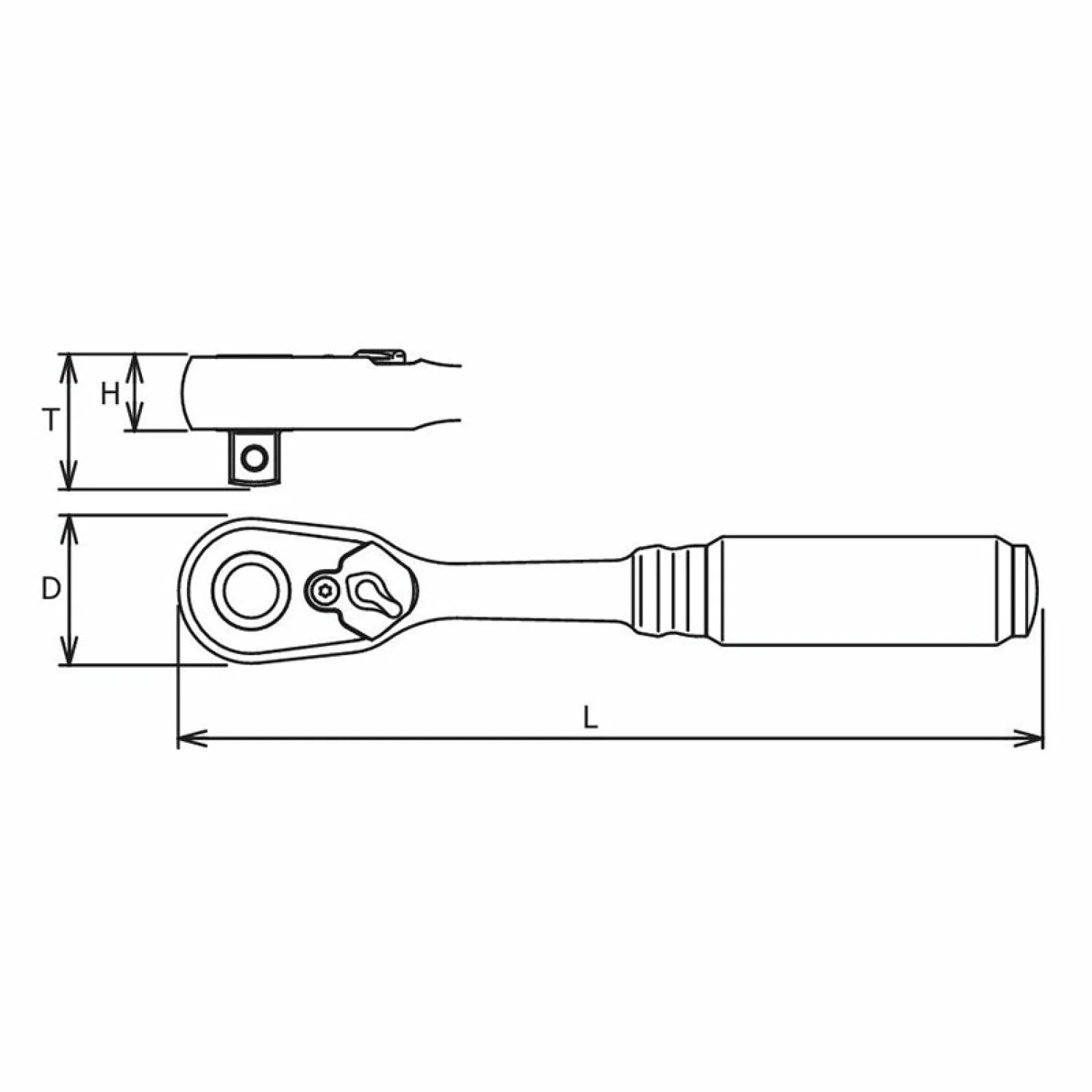 Ko-ken 4725ZB 1/2 Sq. Dr. Ratchet Handle 72 teeth Length 253mm Quick Release Z-series - Image 2