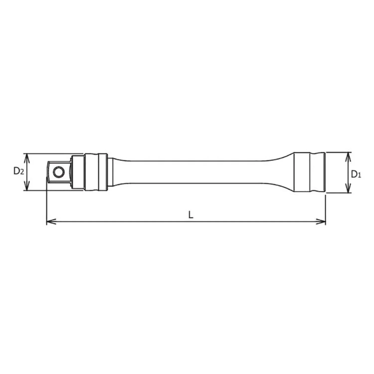 Ko-ken 4760LZ-125 1/2 Sq. Dr. Locking Z-series Extension Bar, 125mm Length - Image 2
