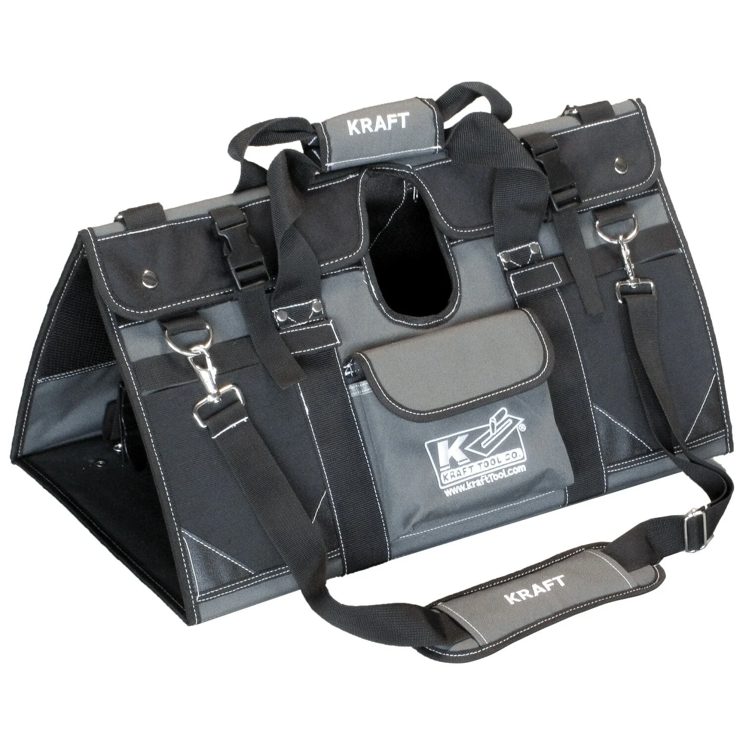 Kraft Tool CC1023 EZY-Tote Tool Carrier with 48" Orange Thunder® with KO-20 Technology Bull Float, Knucklehead II Bracket, and (4) 6 Ft. 1-3/4" Button Handles - Image 2