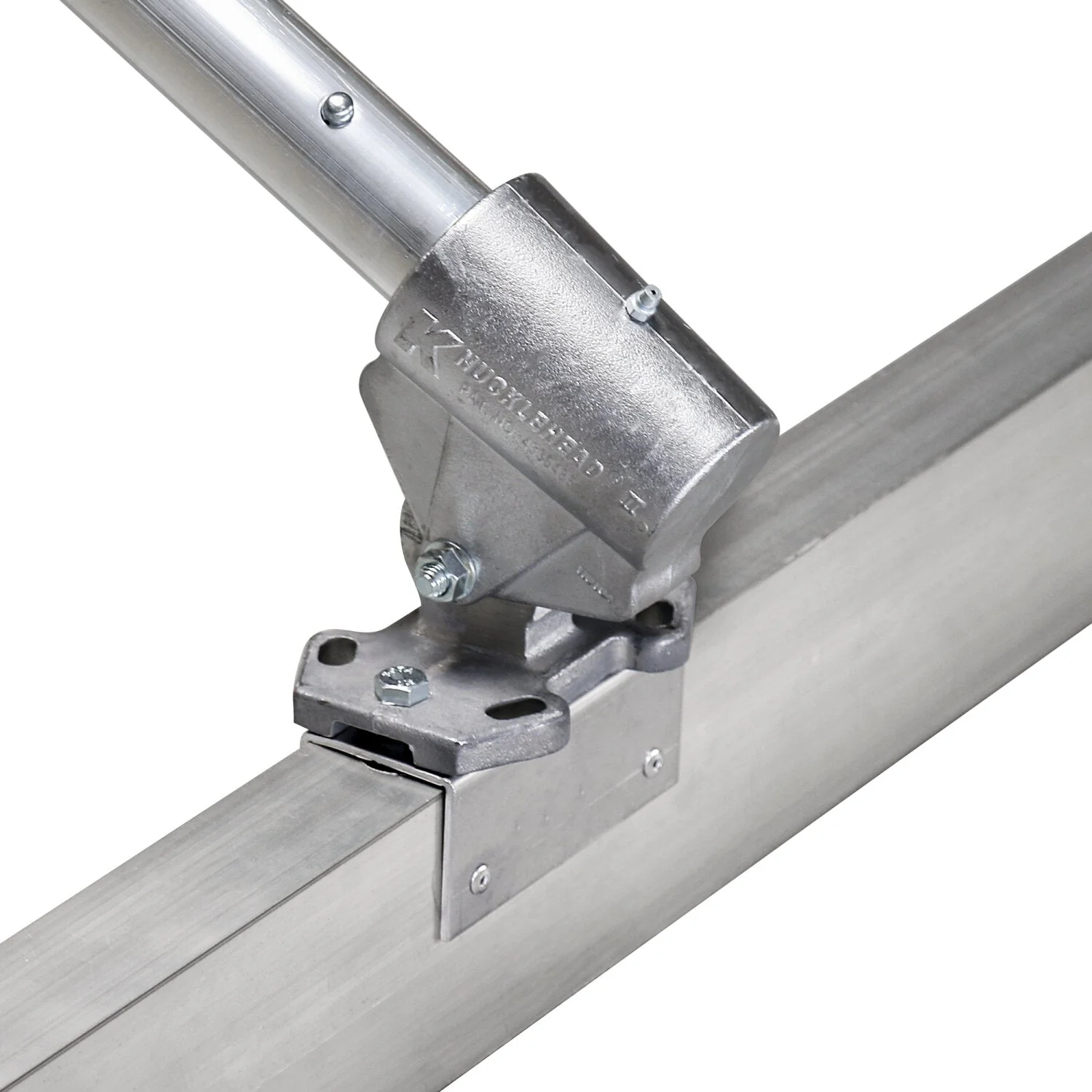 Kraft Tool CC718 10'x5"x2" Round End Magnesium Check Rod with Bracket, Braces, and Handle - Image 7