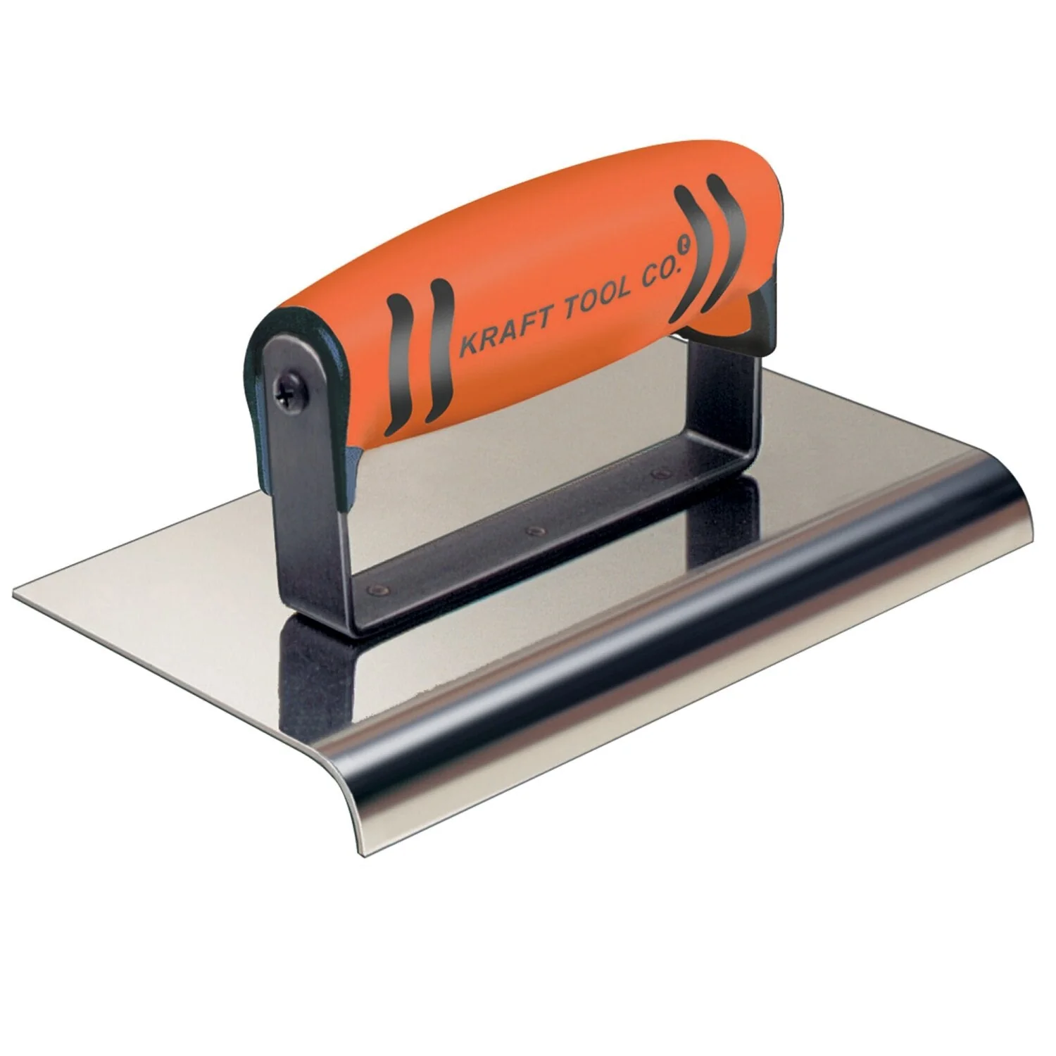 Kraft Tool CF185PF 8" x 4" 3/4"R Stainless Steel Cement Edger with ProForm Handle