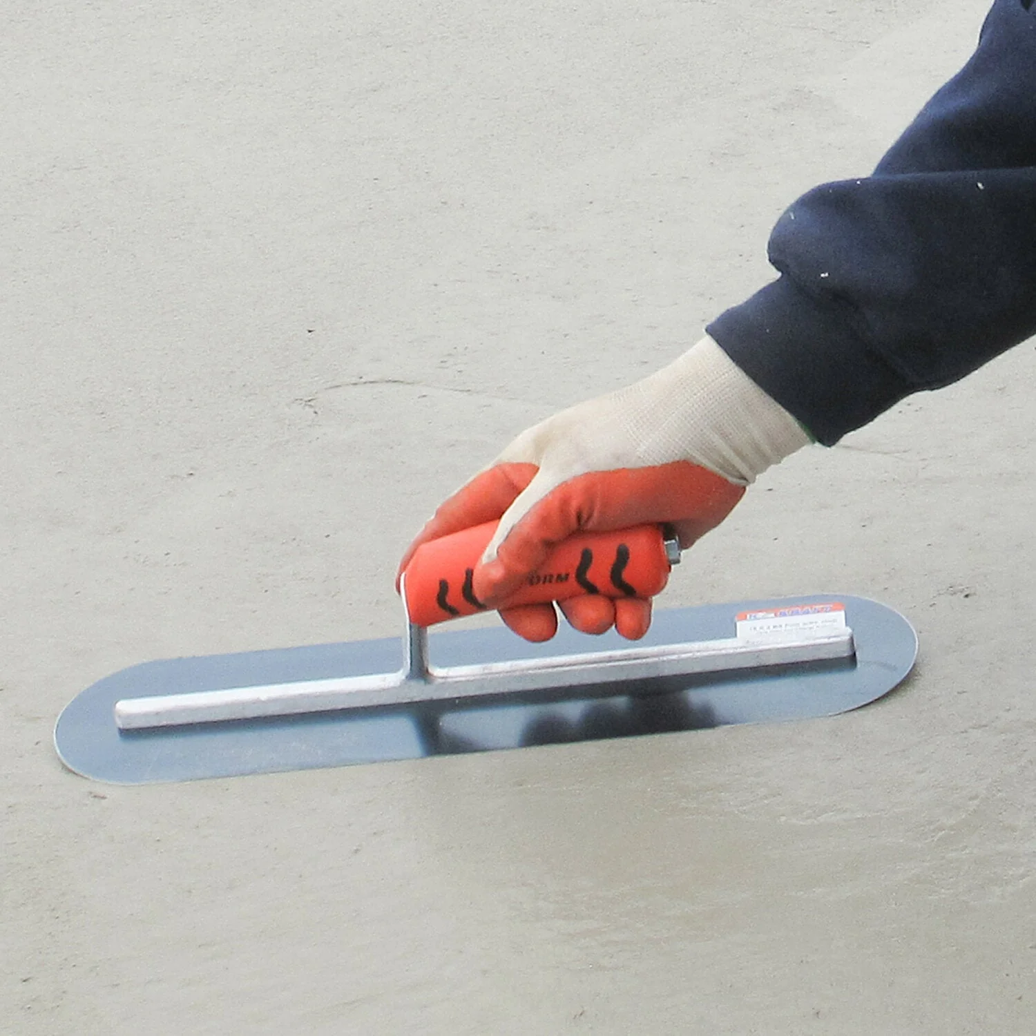 Kraft Tool CF746BPF 24" x 5" Blue Steel Pool Trowel with a ProForm Handle on a Long Shank - Image 2