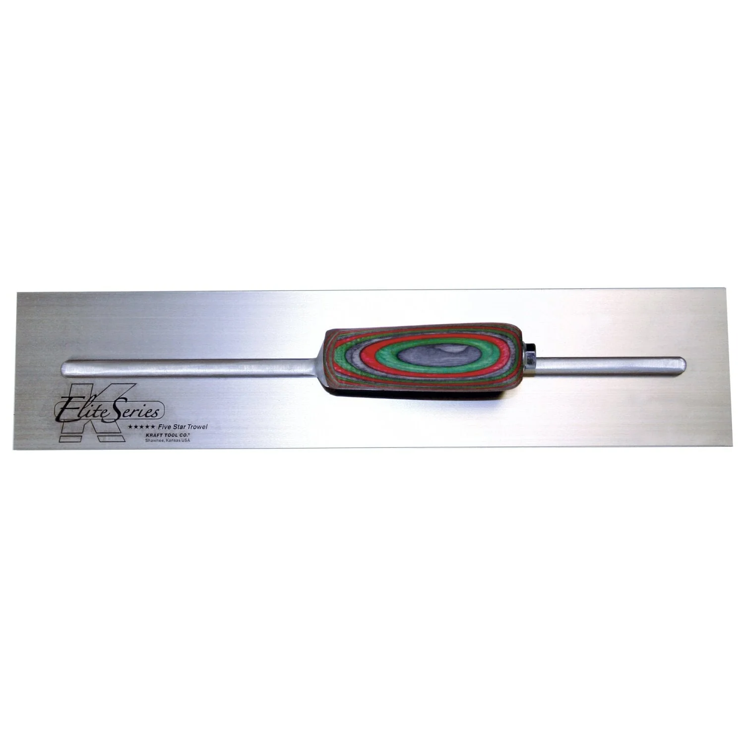 Kraft Tool CFE535 Elite Series Five Star 16" x 5" Carbon Steel Cement Trowel with Laminated Wood Handle - Image 2