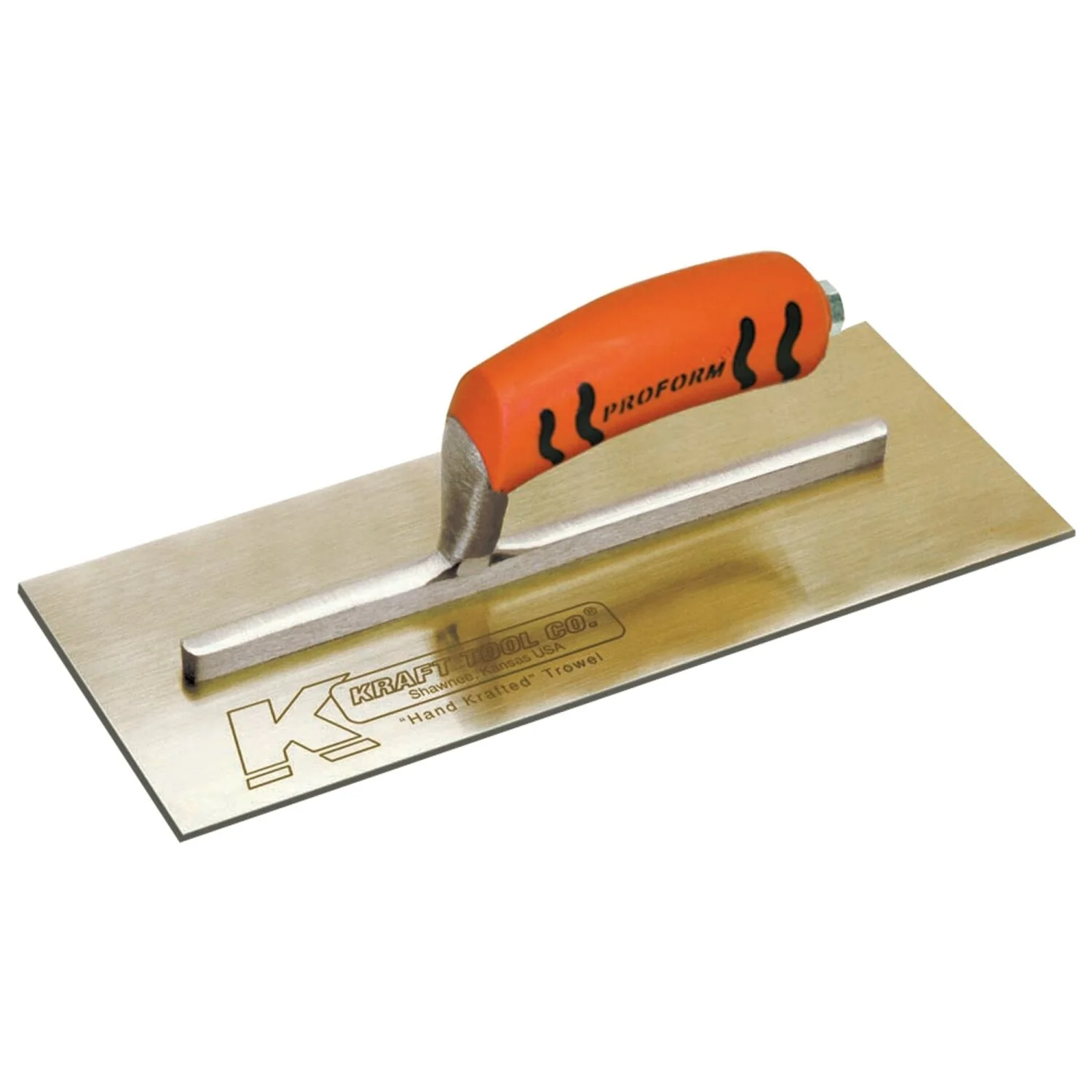 Kraft Tool PL455PF 11" x 4-3/4" Golden Stainless Steel Finish Trowel with ProForm Handle