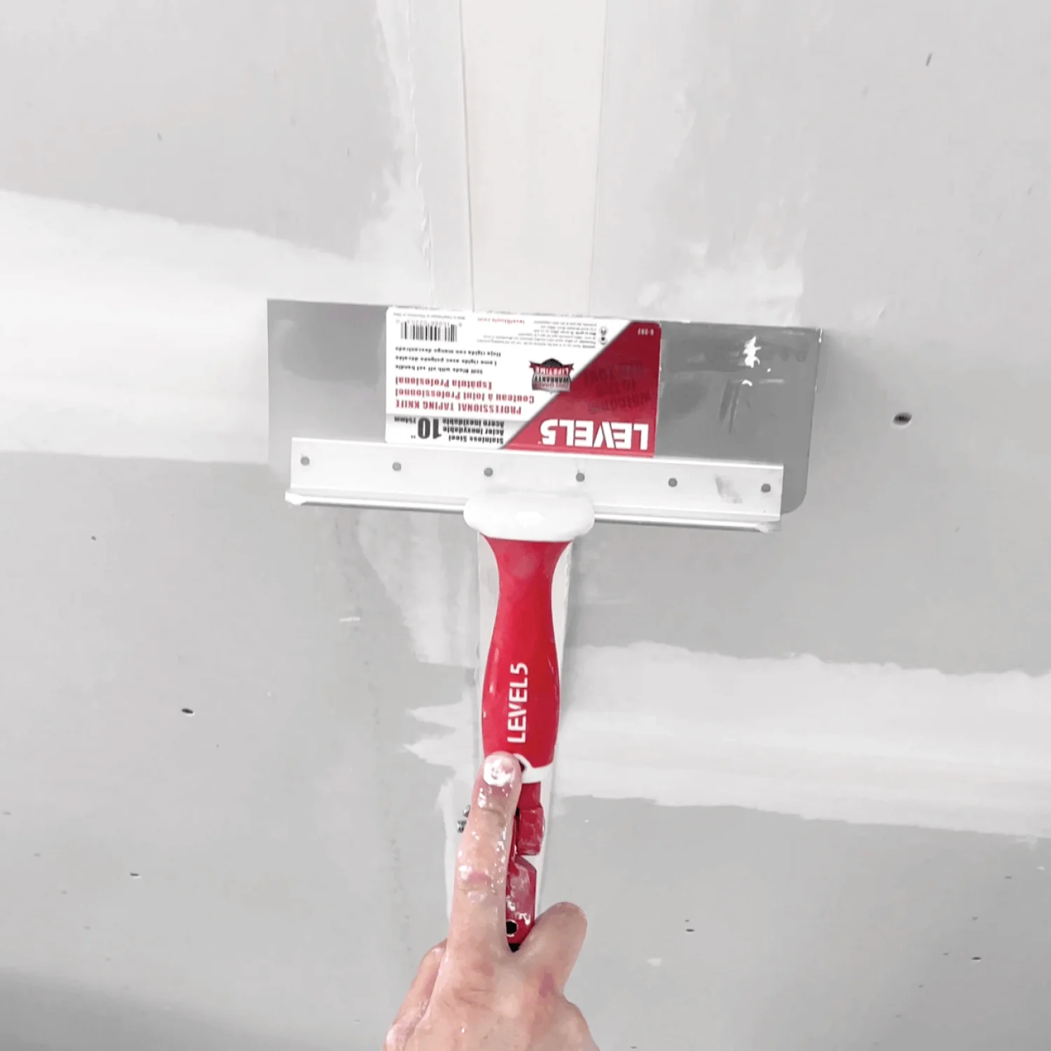 Level5 5-382 10" Stainless Steel 0.6mm Stiff Blade Offset Taping Knife - Image 3