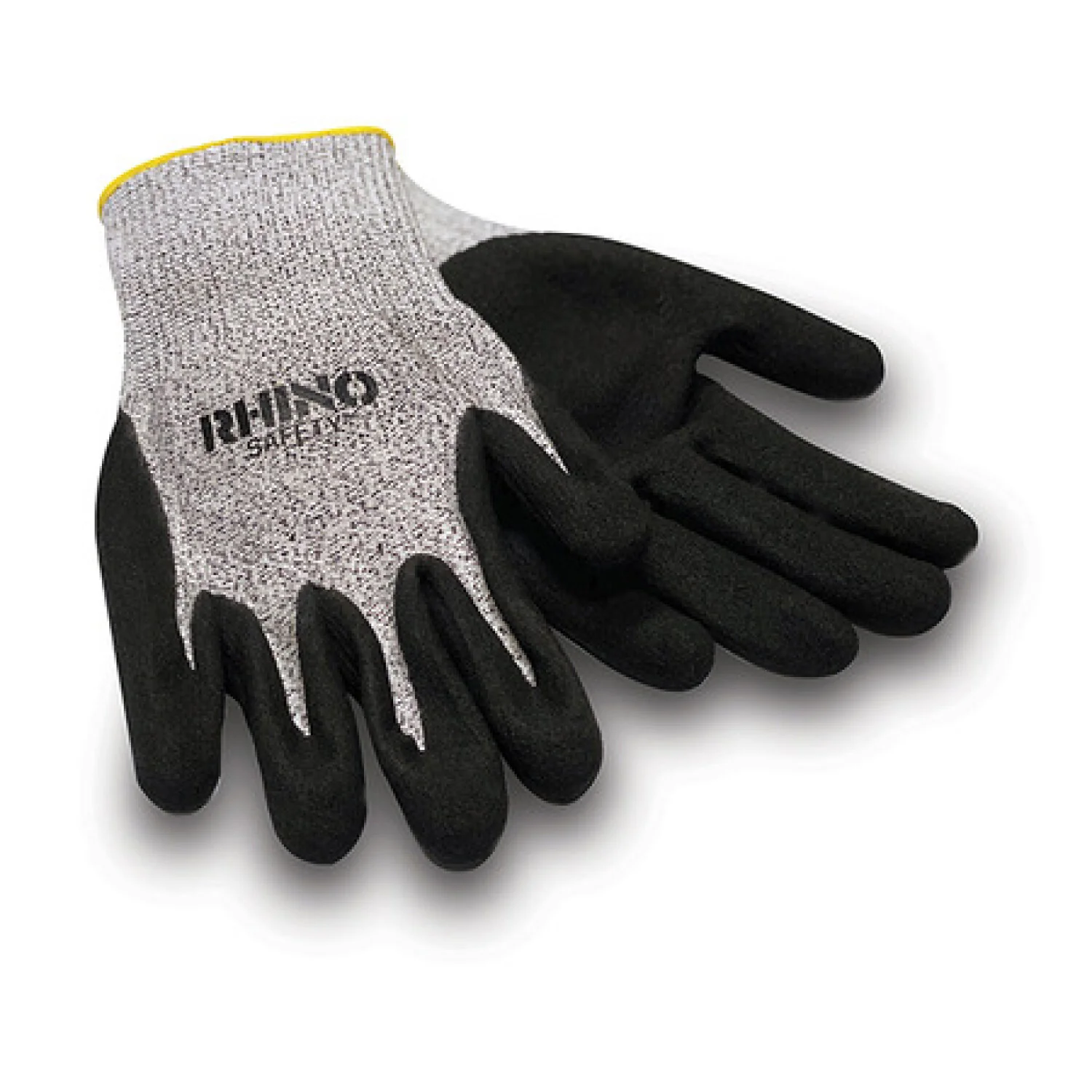 NSI GLV-600L Black/White HPPE Nylon Cut-Resistant Gloves, Nitrile Palm, Large - Image 2