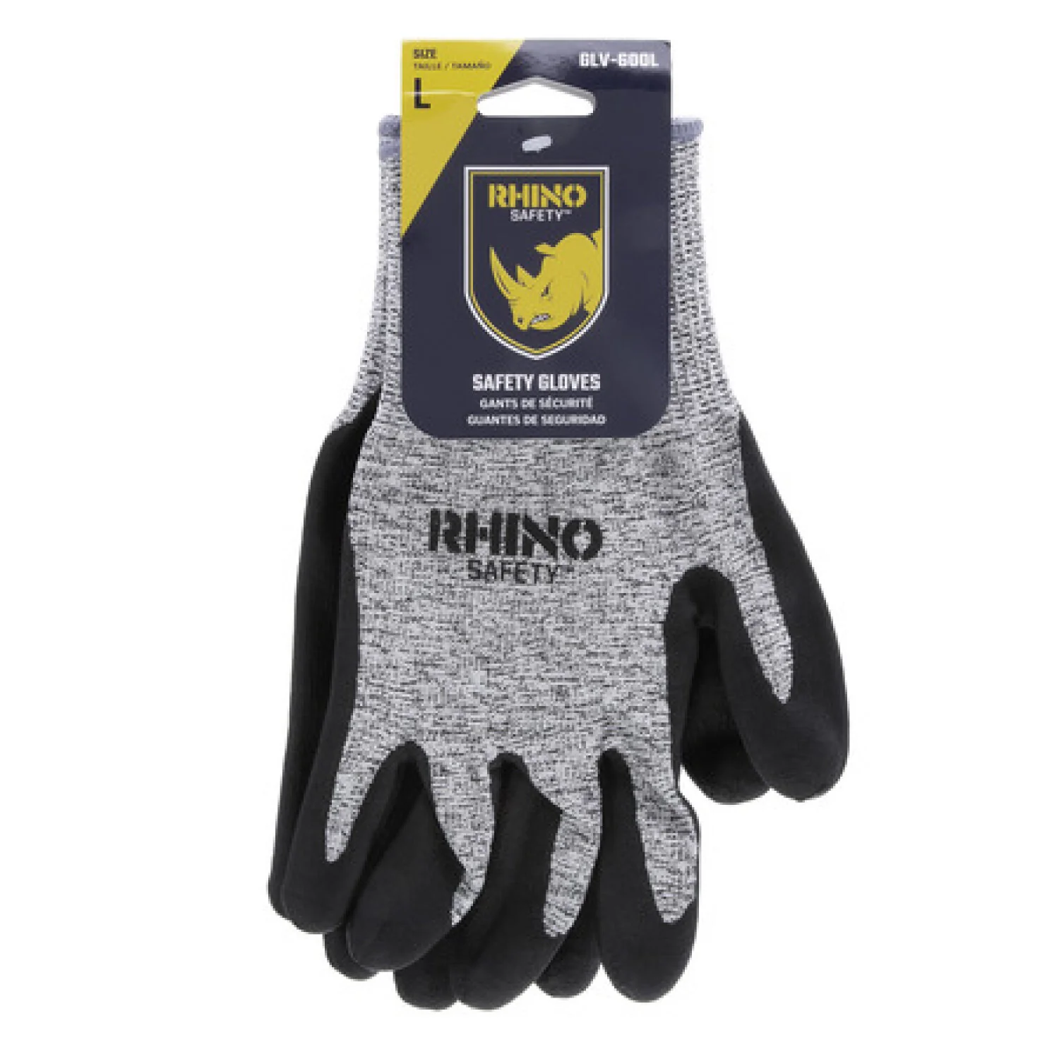 NSI GLV-600L Black/White HPPE Nylon Cut-Resistant Gloves, Nitrile Palm, Large - Image 3