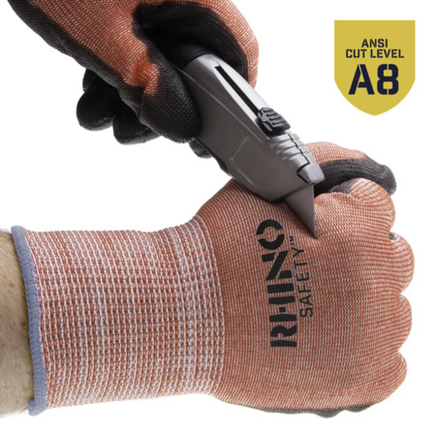NSI GLV-700XL Red Nylon A8 Cut-Resistant Gloves, Polyurethane Palm, Extra Large - Image 5