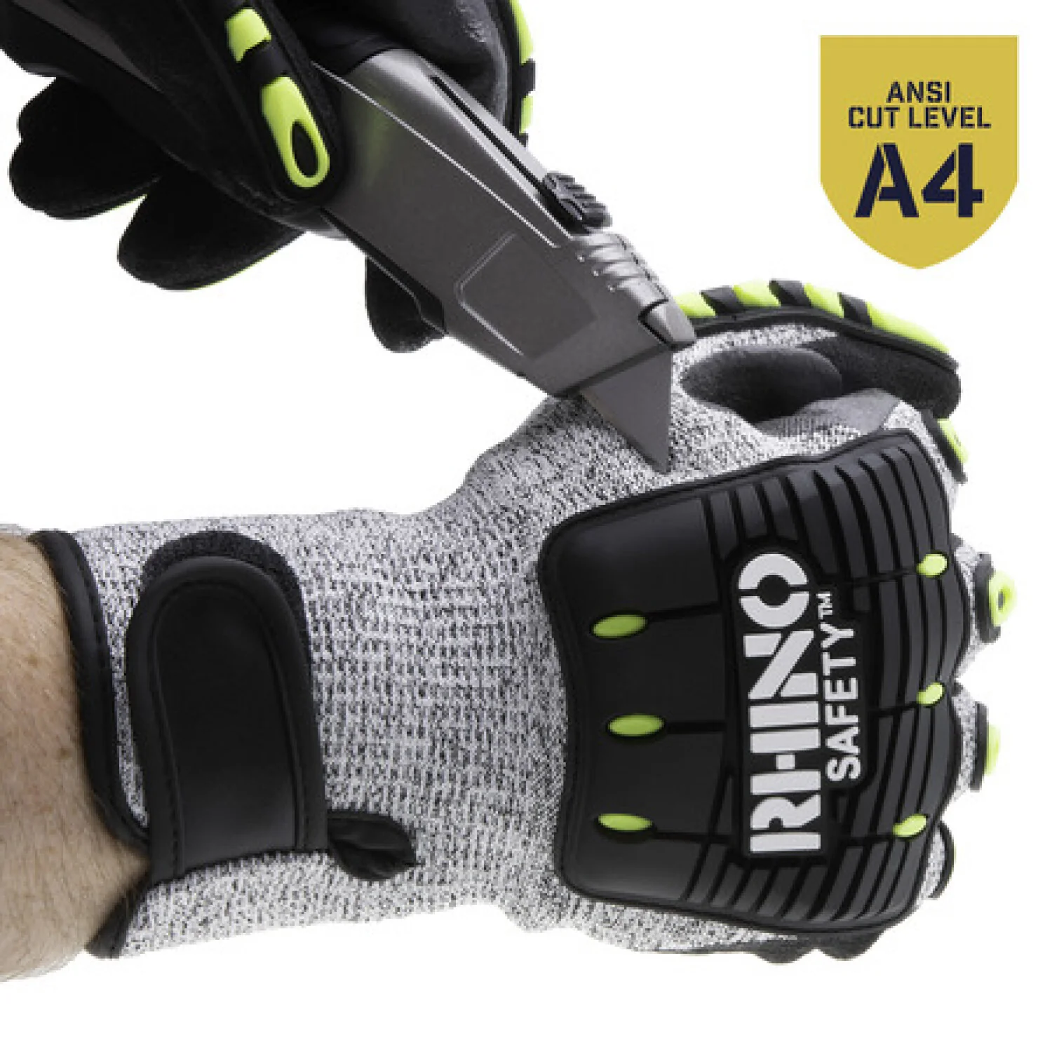 NSI GLV-800M White/Black Nylon A4 Cut-Resistant Gloves, Nitrile Palm, Medium - Image 6