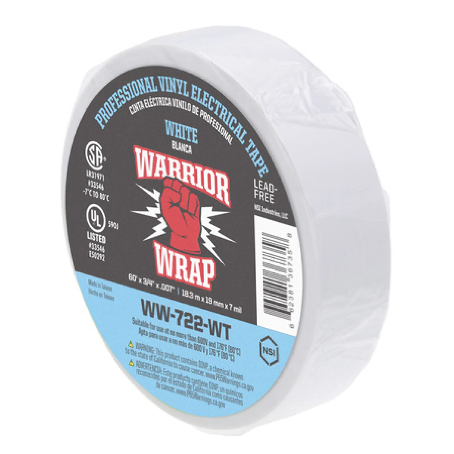 NSI WW-722-WT Professional White Vinyl Electrical Tape, 7mil, 60ft Long - Image 5