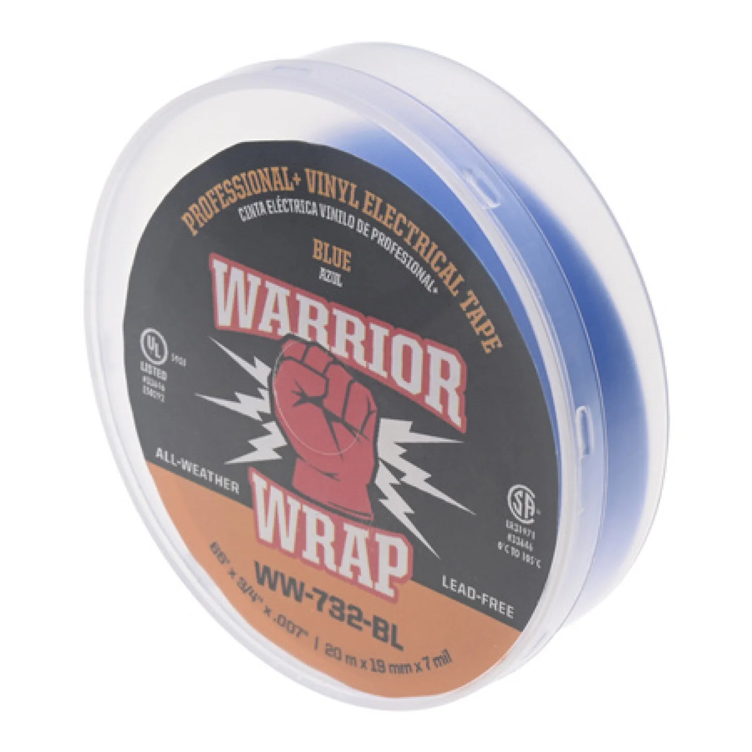 NSI WW-732-BL Professional Plus Blue Vinyl Electrical Tape, 7mil, 66ft Long - Image 3