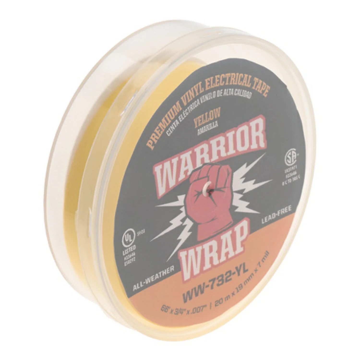 NSI WW-732-YL Professional Plus Yellow Vinyl Electrical Tape, 7mil, 66ft Long - Image 4