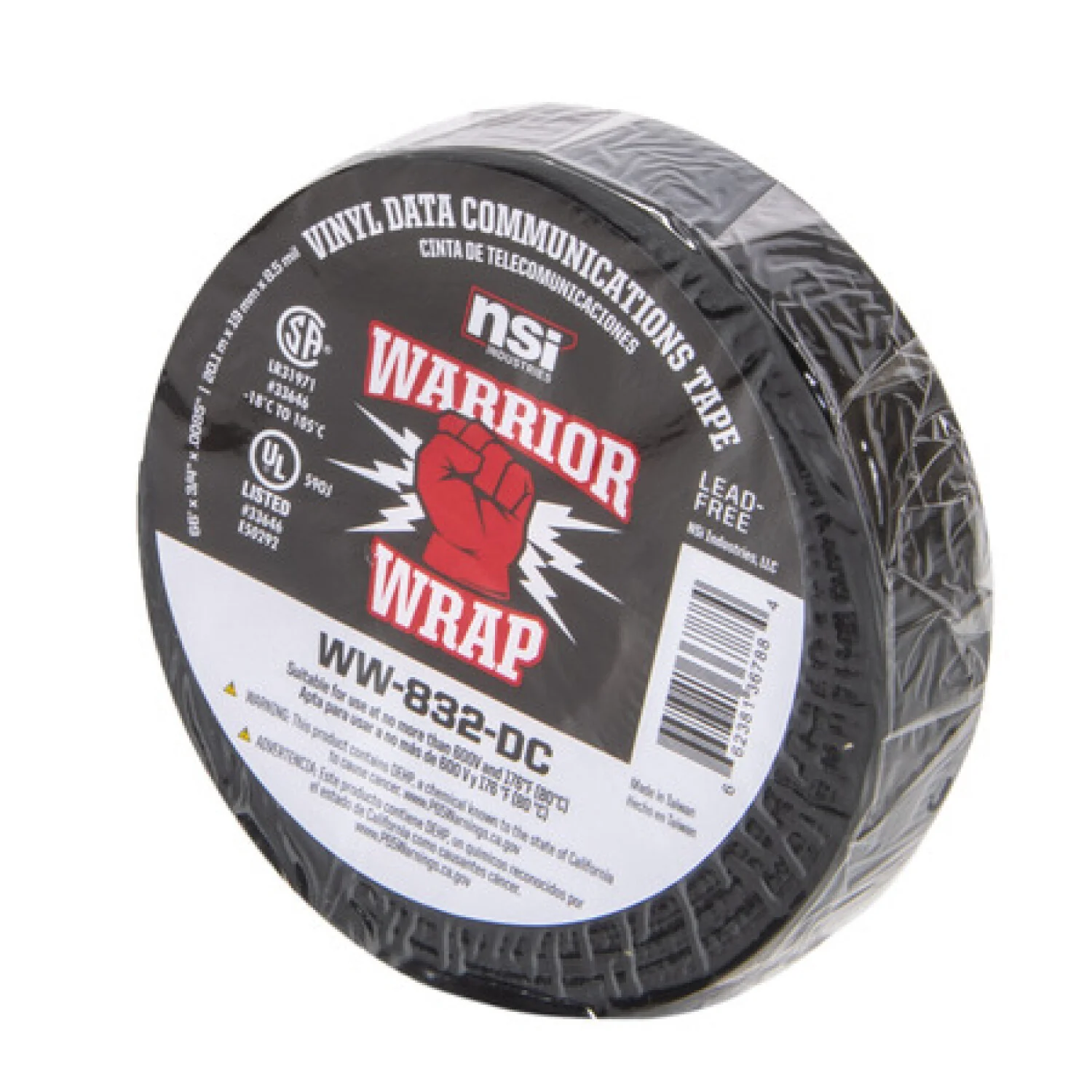 NSI WW-832-DC Heavy Duty Black Vinyl Data Communication Tape, 8.5mil, 66ft Long - Image 3
