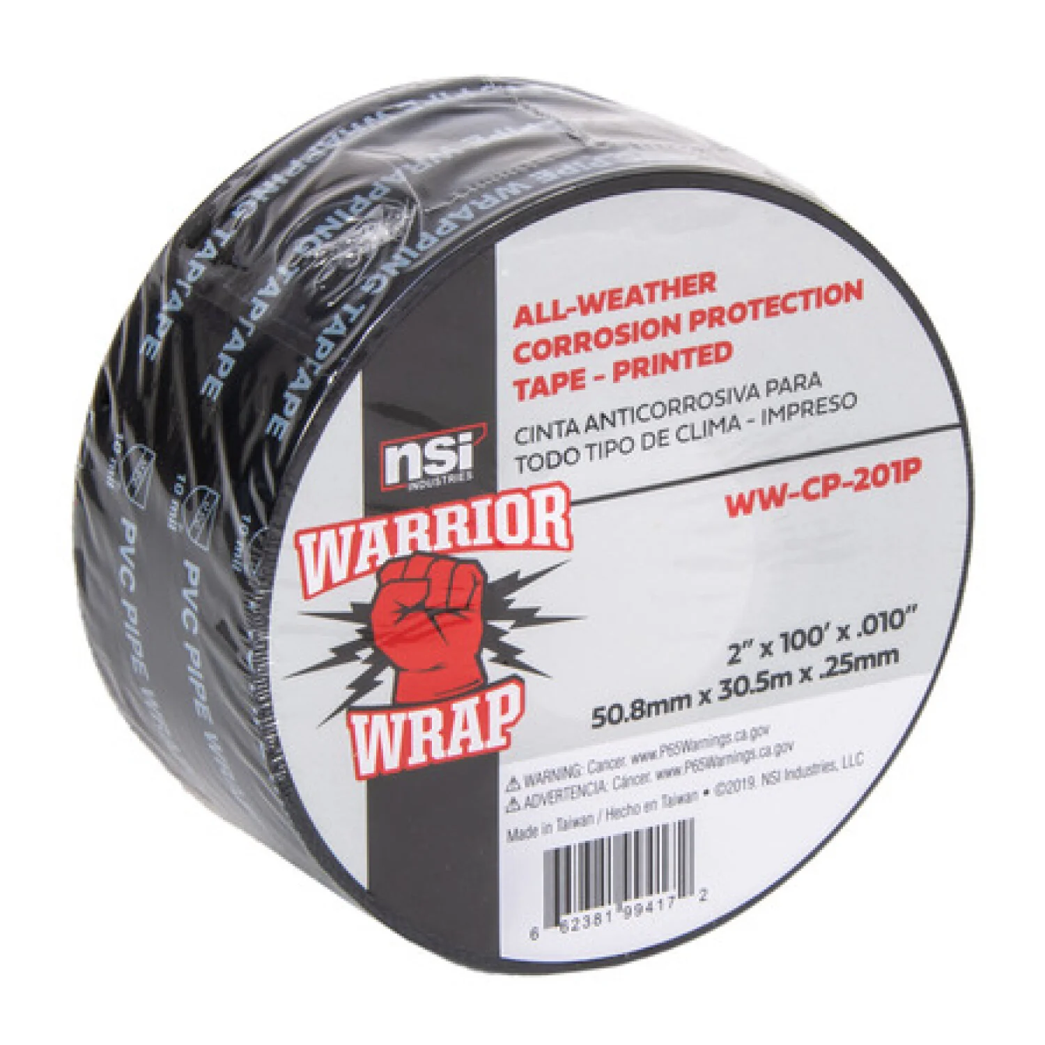NSI WW-CP-201P Black All-Weather Corrosion Protection Tape, Printed, 100ft Long - Image 3