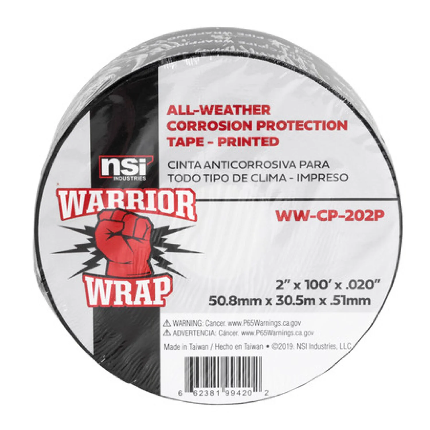 NSI WW-CP-202P Black All-Weather Corrosion Protection Tape, Printed, 100ft Long - Image 2