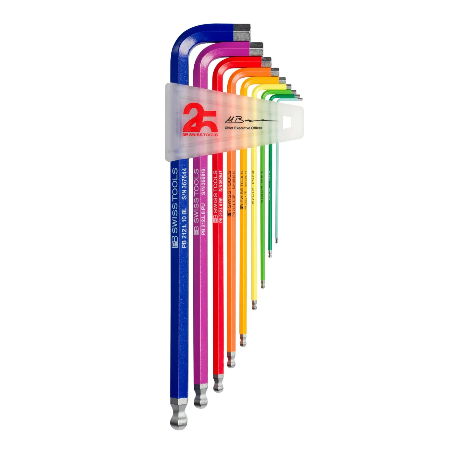 PB Swiss PB 212.LH-10RB25YCN Rainbow Hex L-Key Set, 25 Year Anniversary Edition, 1.5 - 10 mm