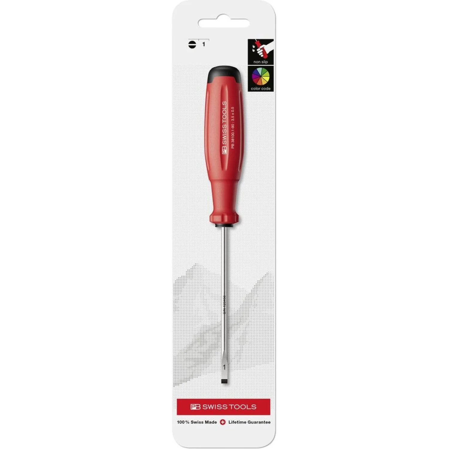 PB Swiss PB 38100.1-90 CN SwissGrip Evo Slotted Screwdriver 3.5 x 0.5