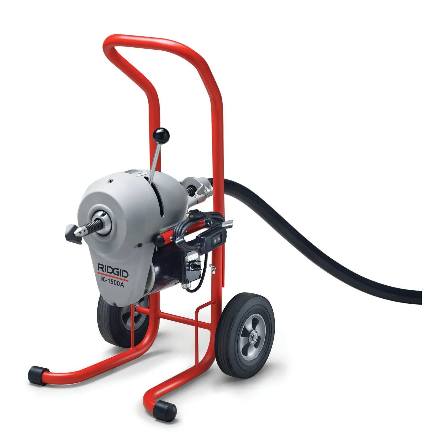 Ridgid 23717 K-1500B Machine with A-1 Mitt, A-12 Pin Key, and Rear Guide Hose, Plus: Seven Sections 11/4" (32 m)(C-11) Cable, Total 105' (32 m), Two A-8 Cable Carriers, Nine-Piece 11/4" Tool Set - Image 3